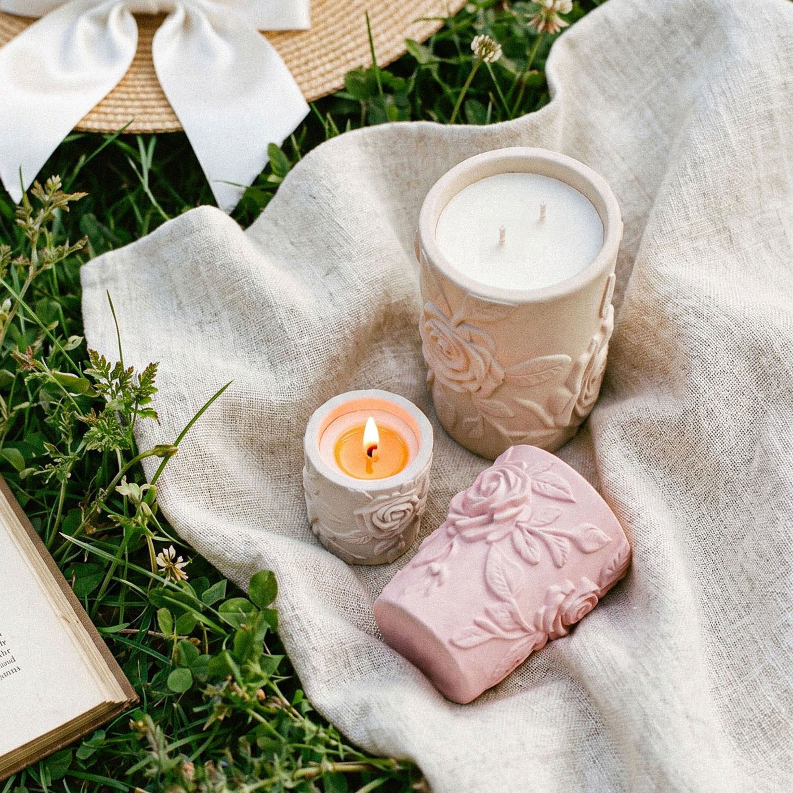 Garden of Roses Candle Jar Silicone Mold Collection