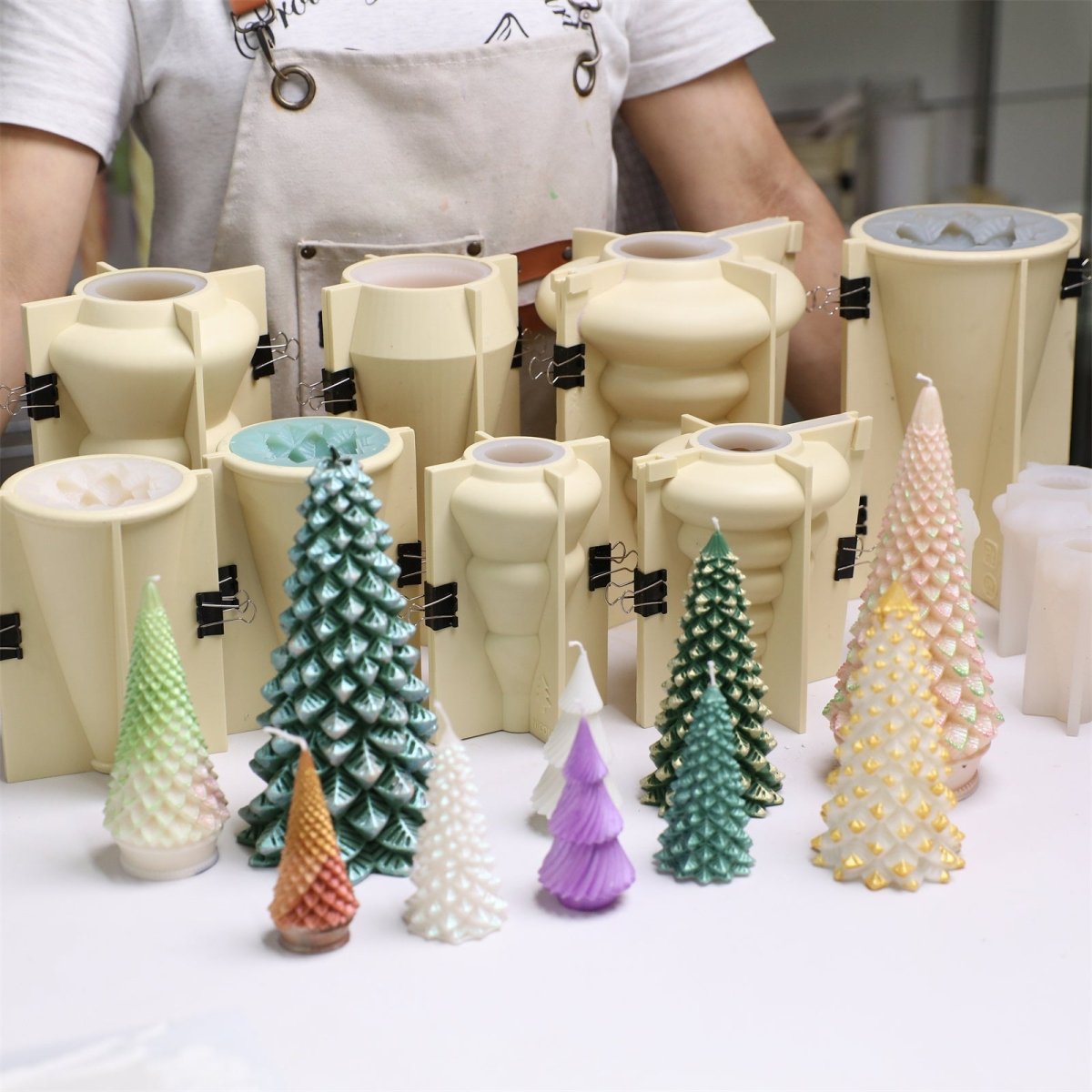 Gently Used Christmas Tree Candle Silicone MoldGently Used MoldLZ0649-1 - Used