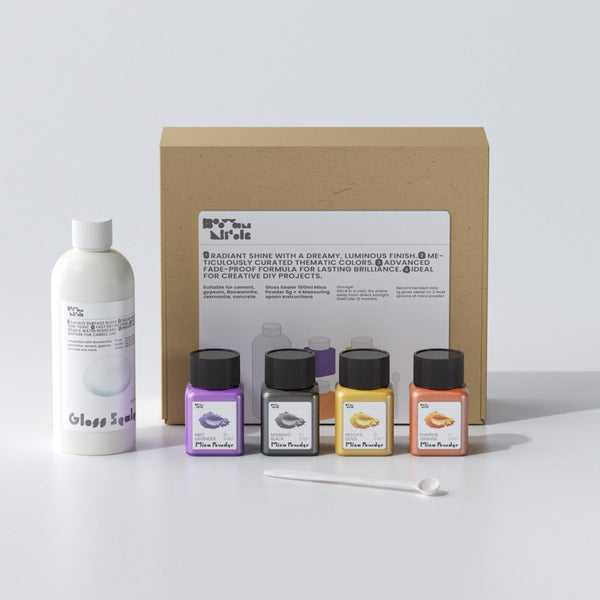 Glitter Colorable Acrylic Gloss Sealer Varnish with Mica Powder Kit-4 of Halloween Colors