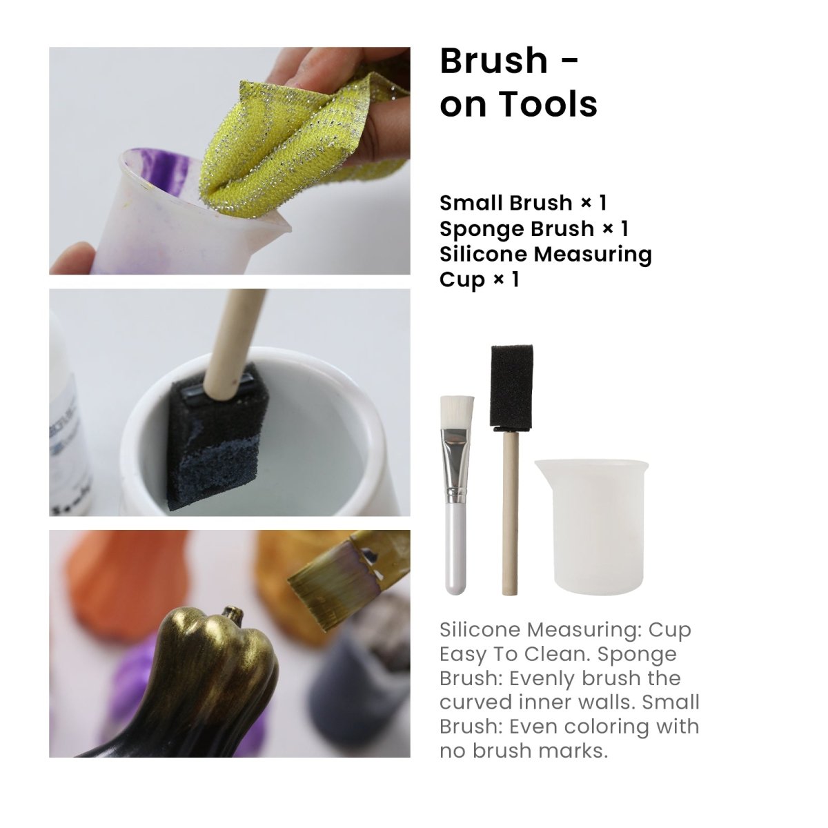 Glitter Colorable Acrylic Gloss Sealer Varnish with Mica Powder Kit - 4 of Halloween ColorsCraft ToolsST-21