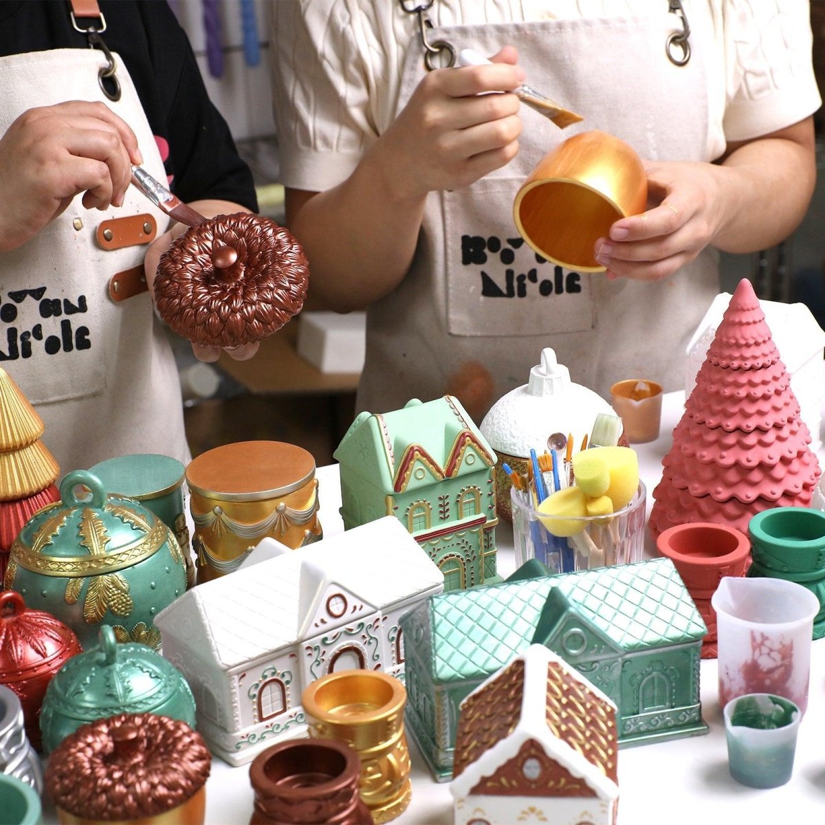 Glitter Colorable Acrylic Gloss Sealer Varnish with Mica Powder Kit - 6 of Christmas ColorsConcrete Making KitST-35