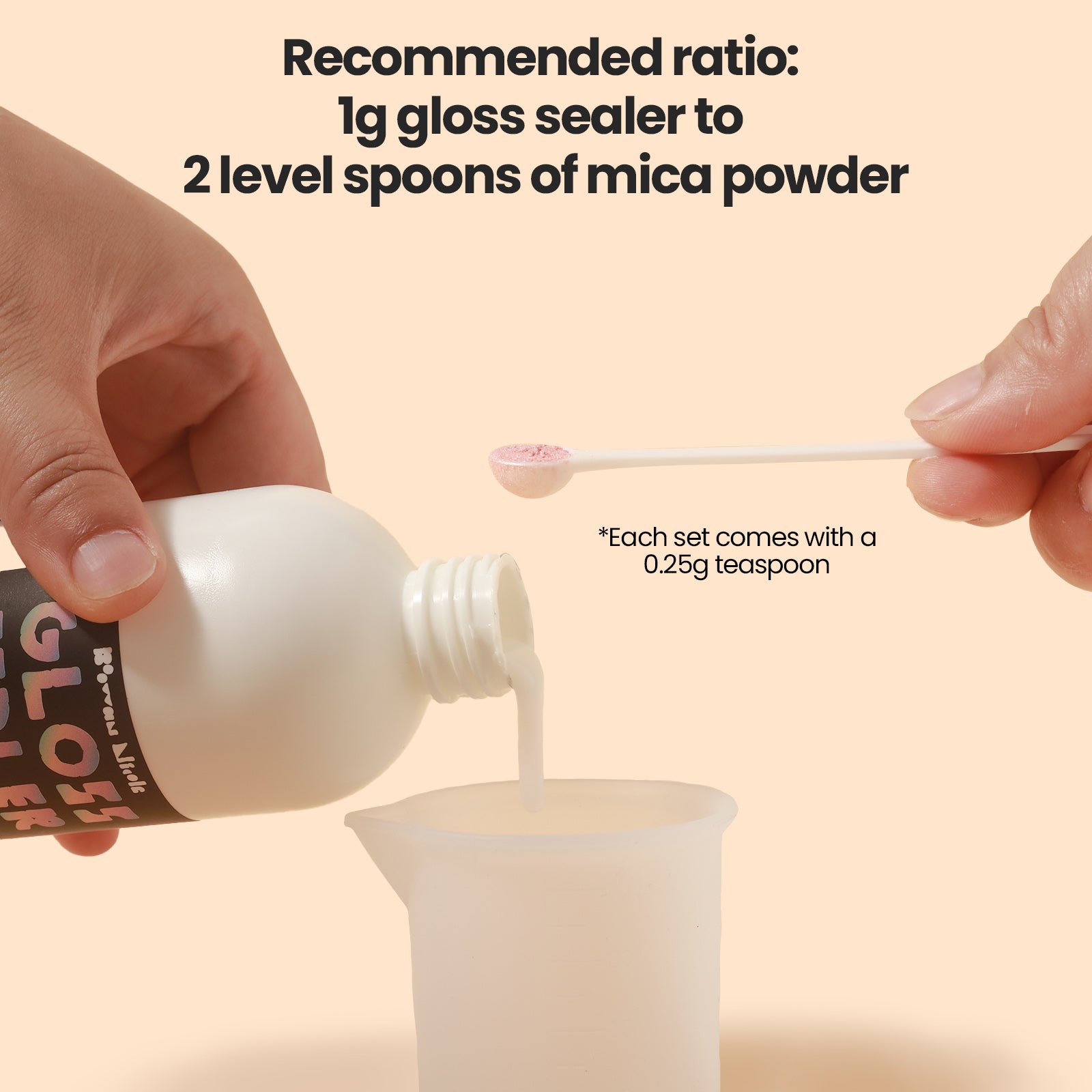 Glitter Colorable Acrylic Gloss Sealer Varnish with  Mica Powder Kit-4 of Pearlescent Whites