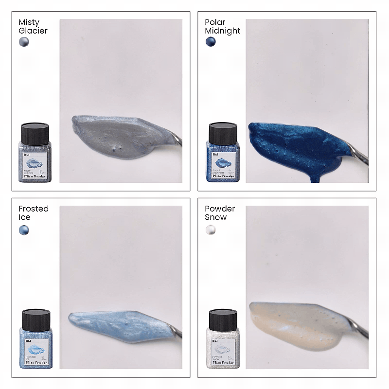 Glitter Colorable Acrylic Gloss Sealer Varnish With Mica Powder Kit-4 Of Crystal Forest Colors