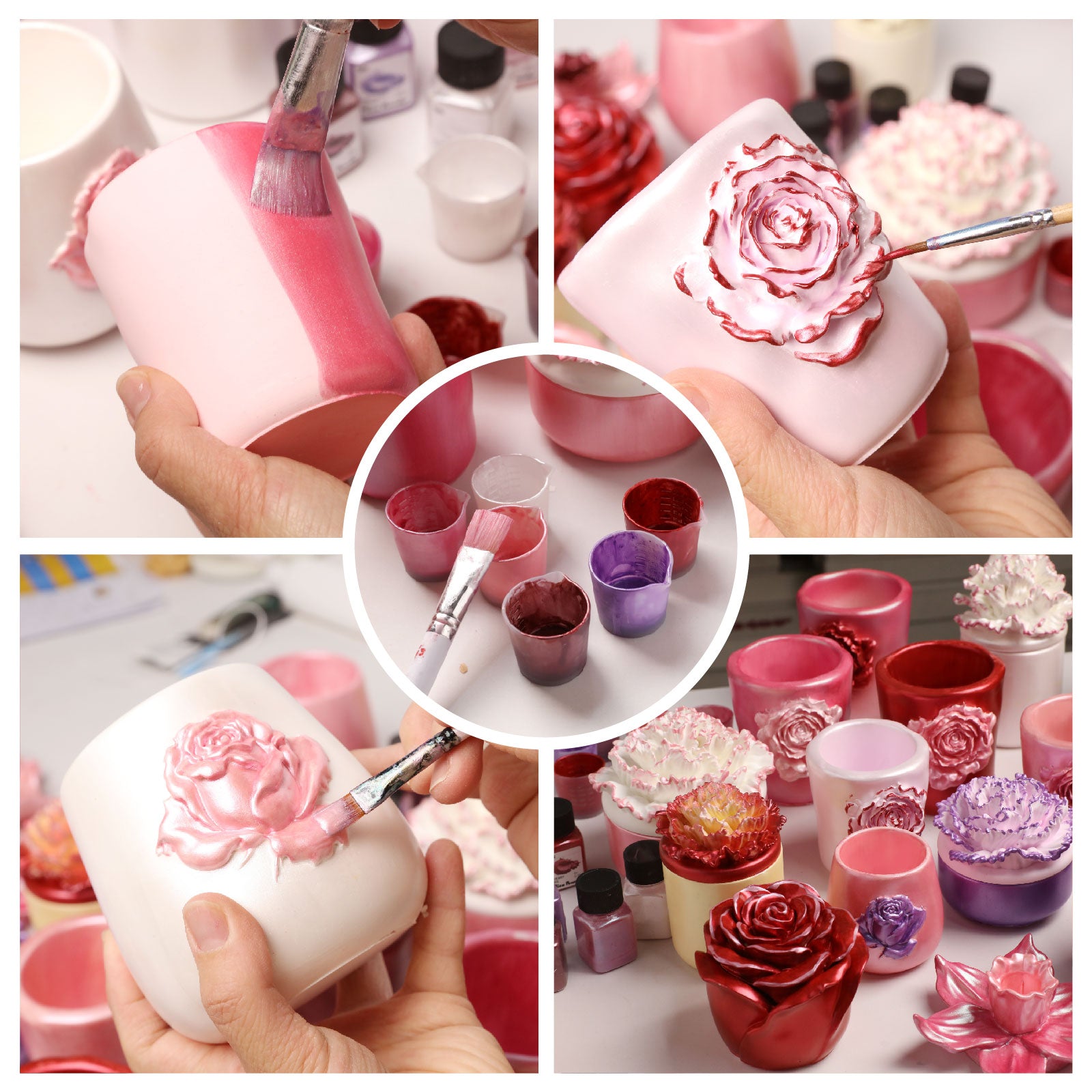 Glitter Colorable Acrylic Gloss Sealer Varnish with Mica Powder Kit- 6 of Romantic Colors - product detail 6