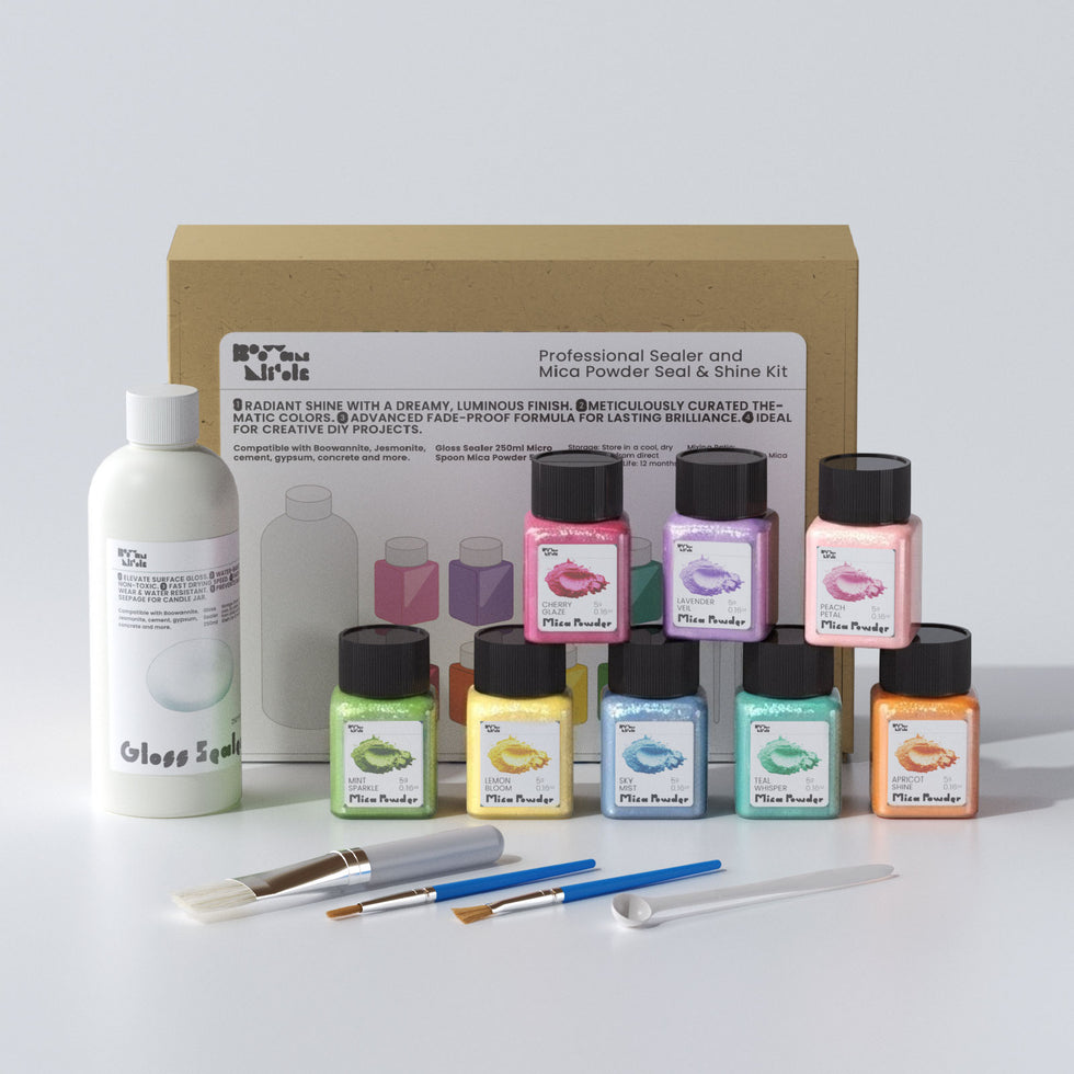 Glitter Colorable Acrylic Gloss Sealer Varnish with Mica Powder Kit- 8 ...