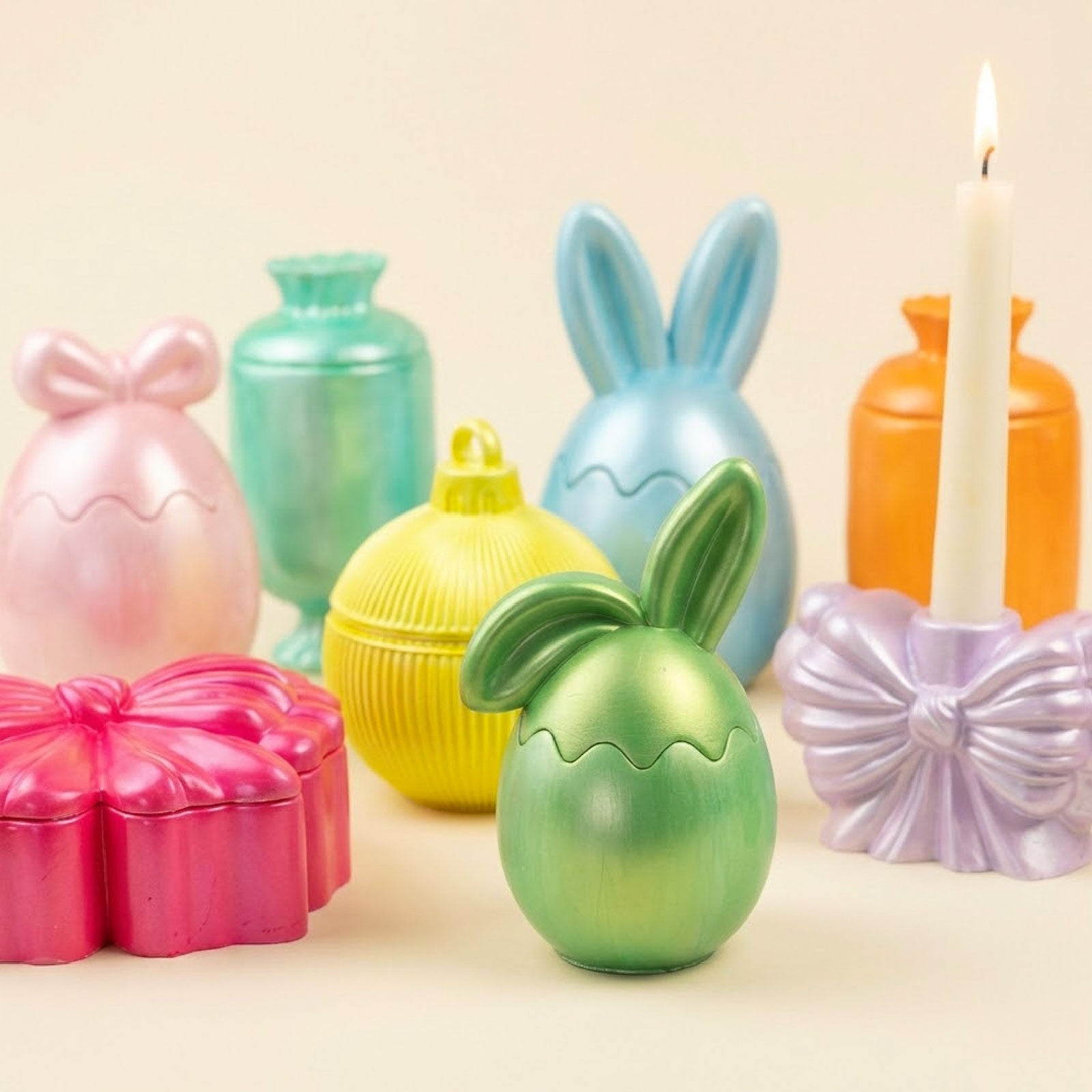 Vibrant mica powder-decorated candle jars and home decor pieces -Boowan Nicole