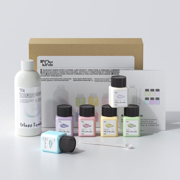 Glitter Colorable Acrylic Gloss Sealer Varnish with Mica Powder Kit-6 of Spring Summer Vibe