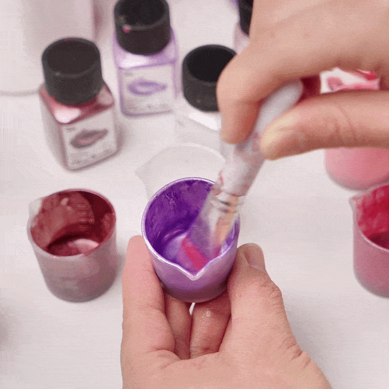 Glitter Colorable Acrylic Gloss Sealer Varnish with Mica Powder Kit- 6 of Romantic Colors - product detail 7