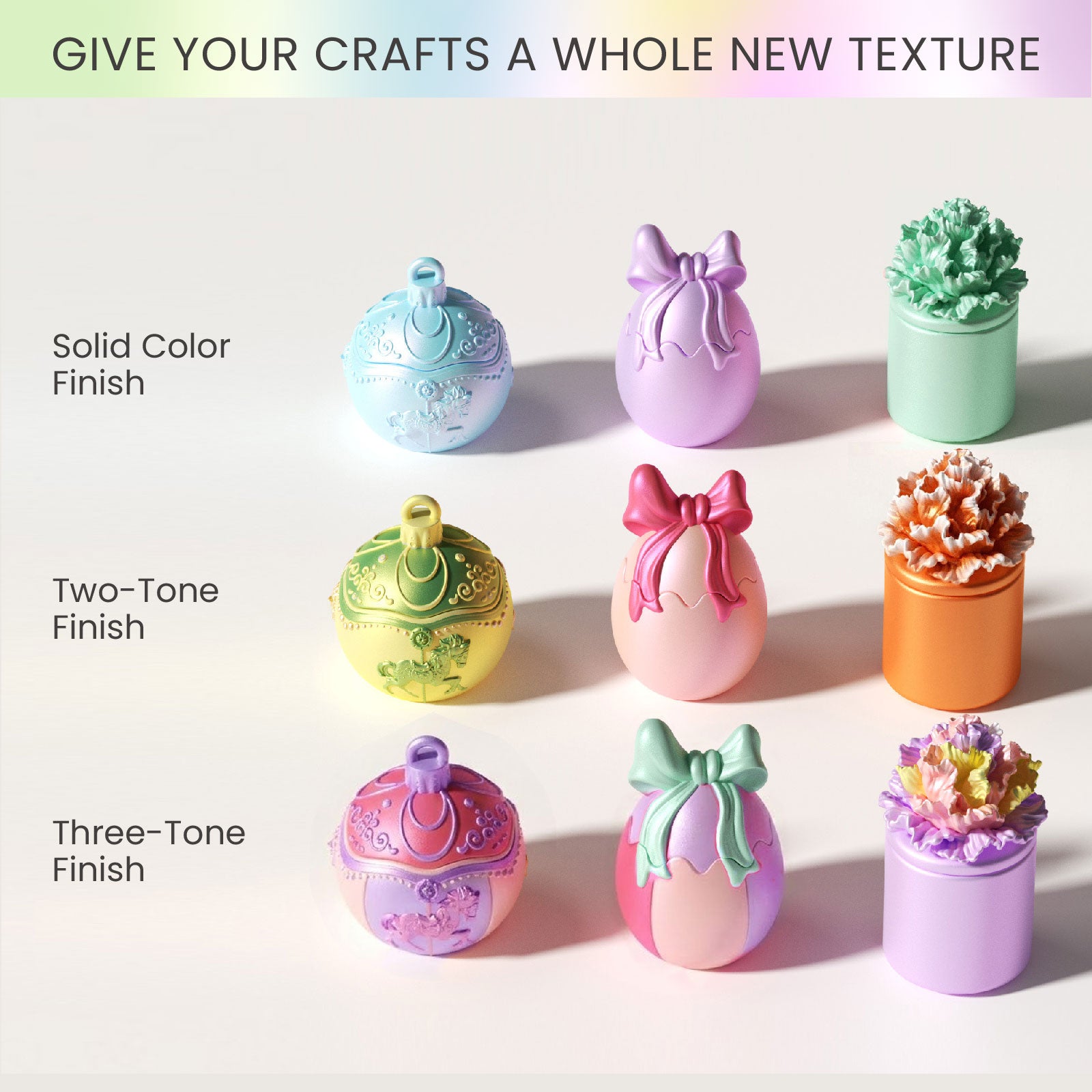 Craft molds with solid, two-tone, and three-tone mica powder finishes -Boowan Nicole