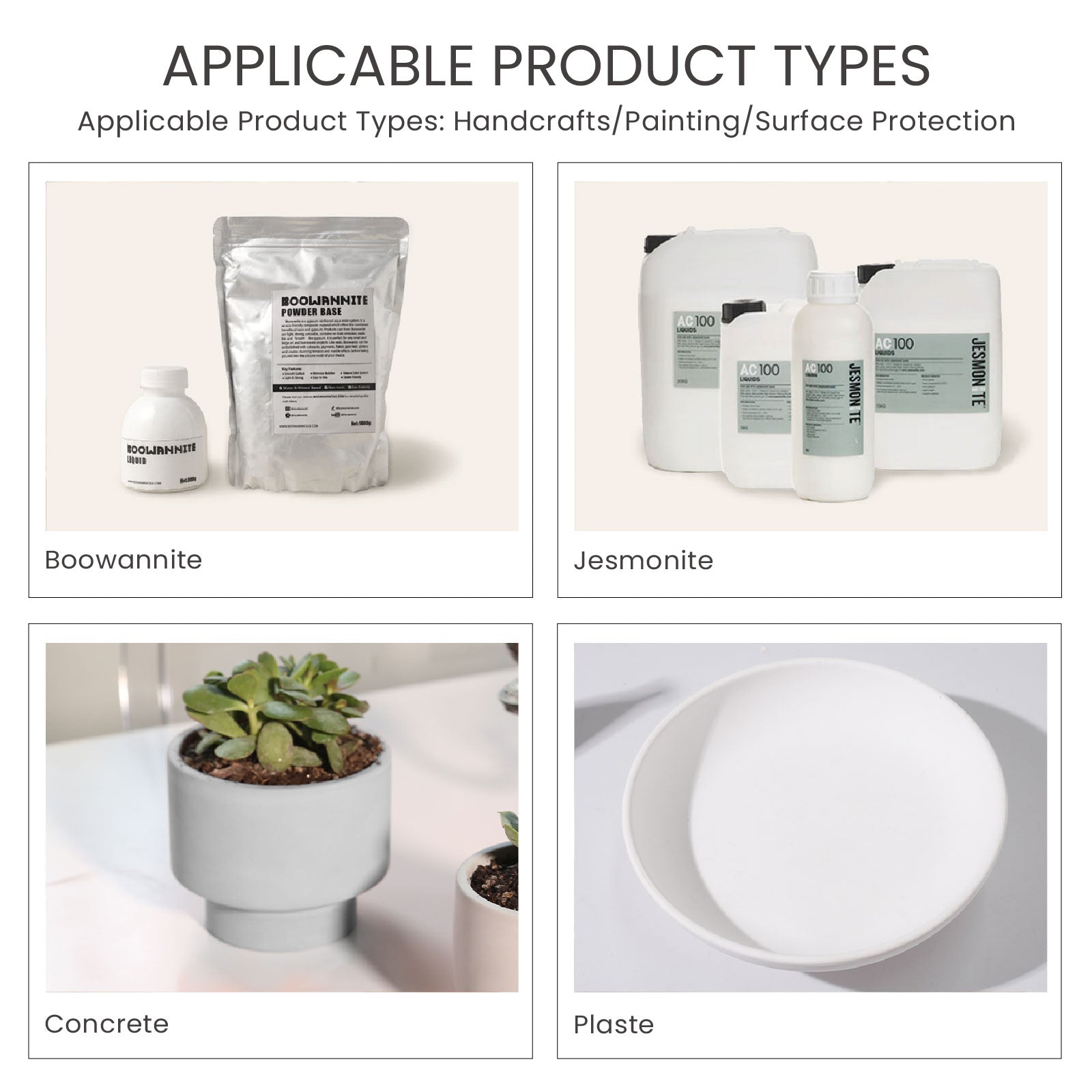 Mica powder and sealer applicable to Boowannite, Jesmonite, concrete, and plaster crafts -Boowan Nicole