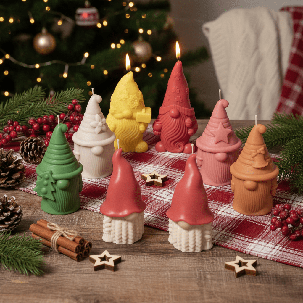 Gently Used Gnome Parade Candle Silicone Molds CollectionGently Used MoldLZ0620-Used