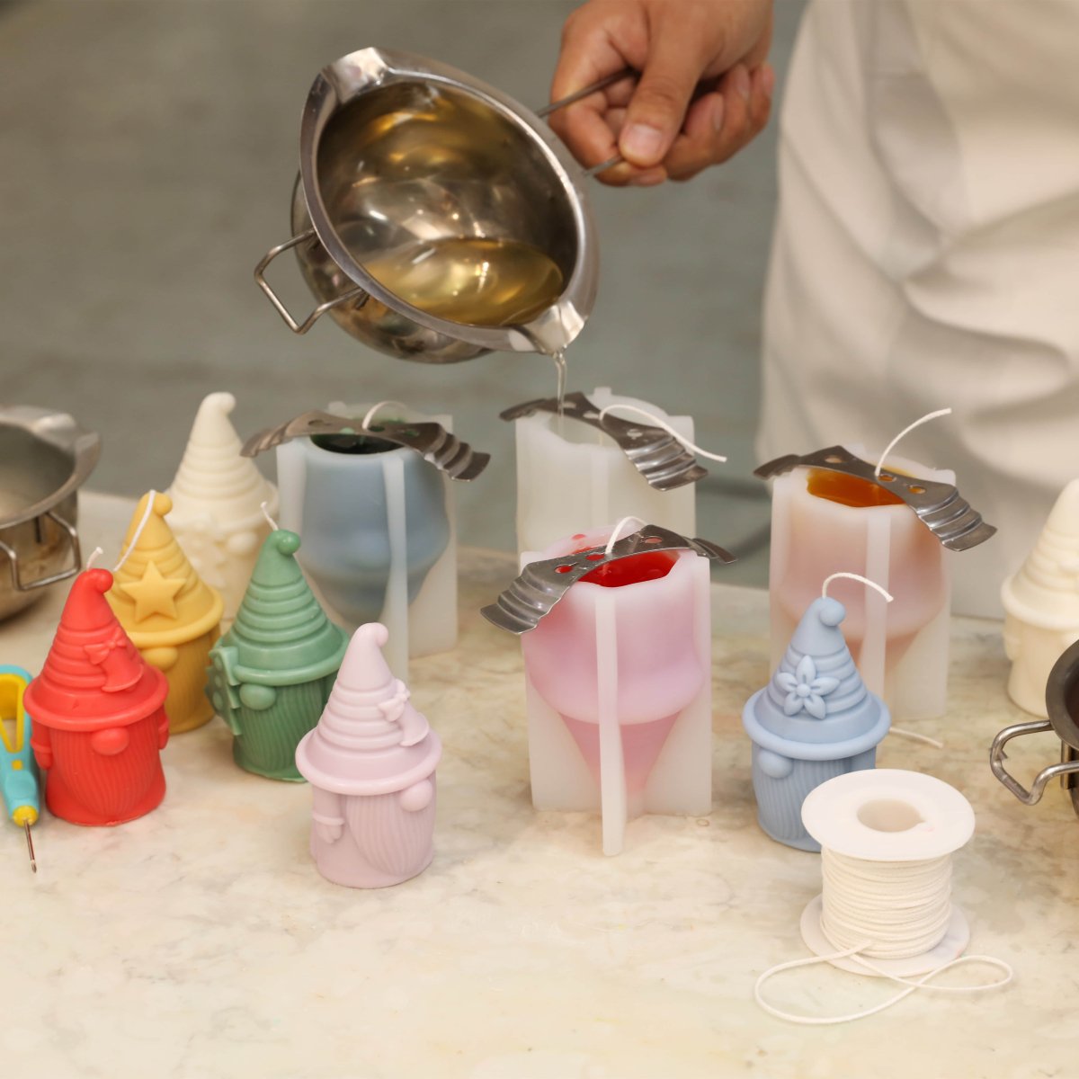 Gently Used Gnome Parade Candle Silicone Molds CollectionGently Used MoldLZ0620-Used