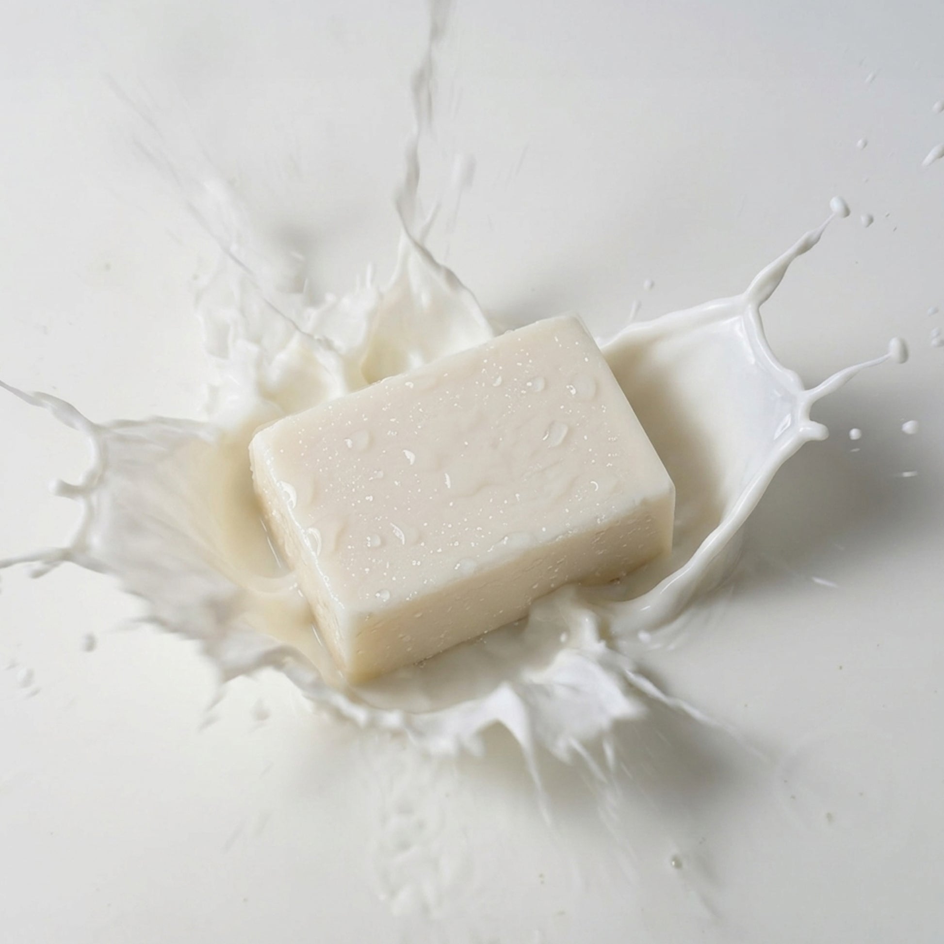 Goat Milk Soap Bar with Milk Splash - Creamy, Gentle Cleansing Soap - Boowan Nicole