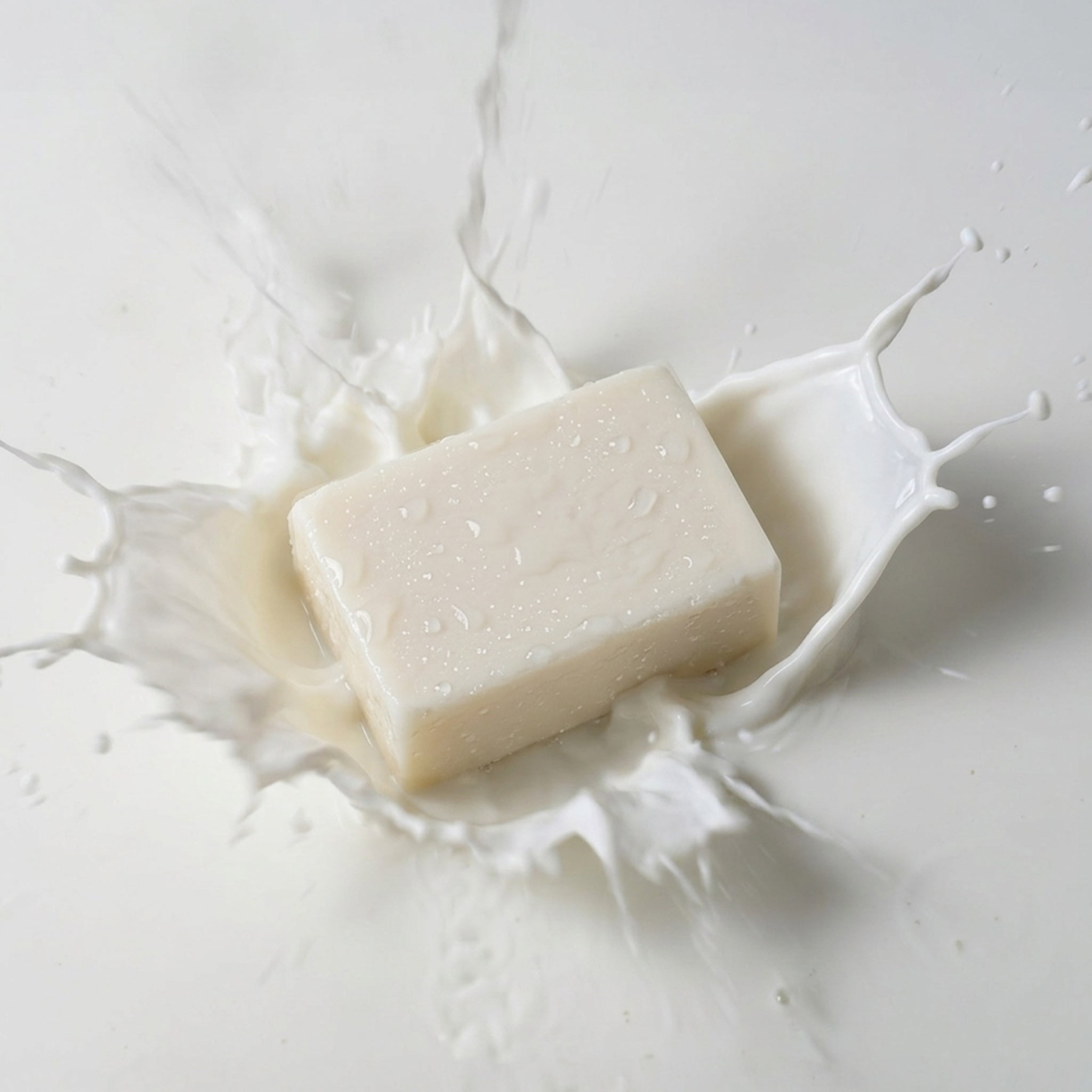 Goat Milk Soap Bar with Milk Splash - Creamy, Gentle Cleansing Soap - Boowan Nicole