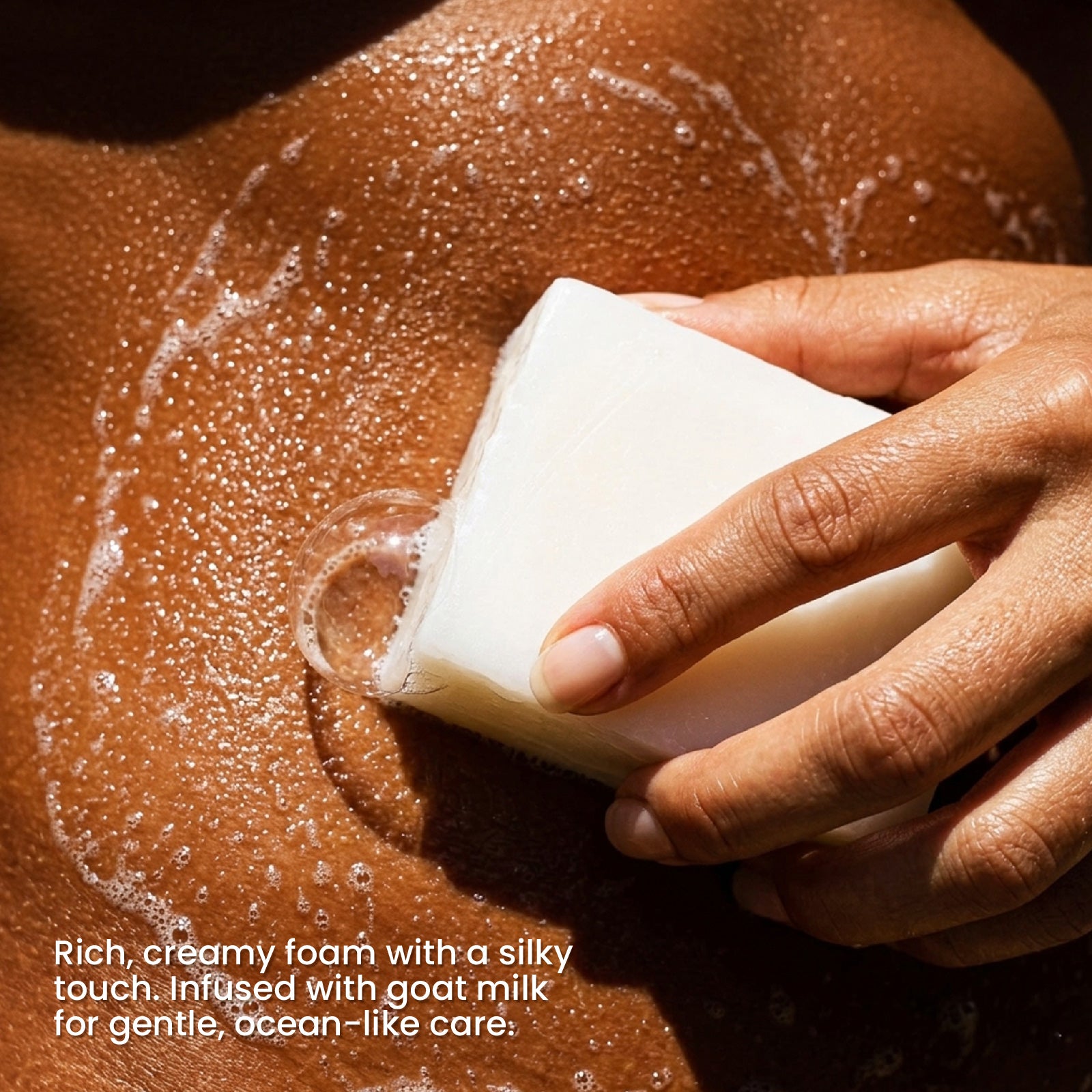 Rich Foam Goat Milk Soap on Skin - Silky, Gentle Cleansing Experience - Boowan Nicole