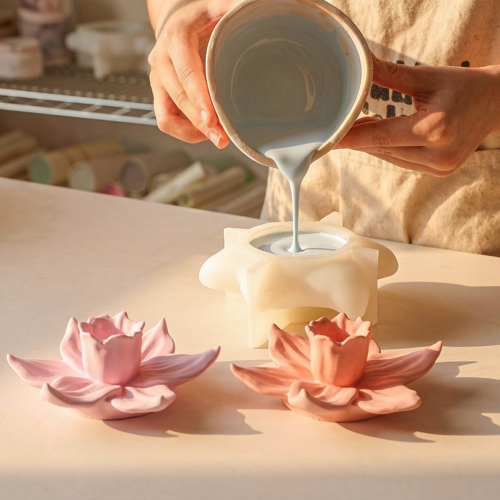 Graceful Daffodil Candle Holder Silicone Mold