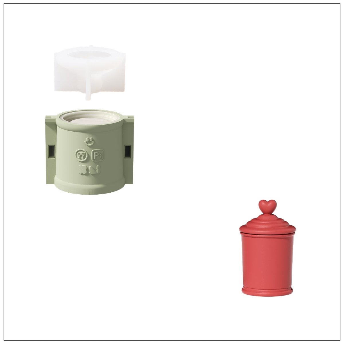 Sweetheart Sundae Candle Jar Silicone Mold & Candle Refill Silicone MoldCandle Jar MoldSH1158-1-2