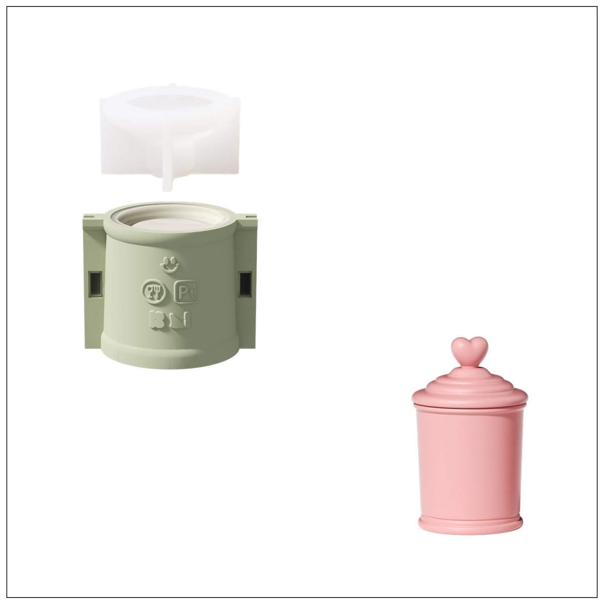 Sweetheart Sundae Candle Jar Silicone Mold & Candle Refill Silicone MoldCandle Jar MoldSH1159-1-2