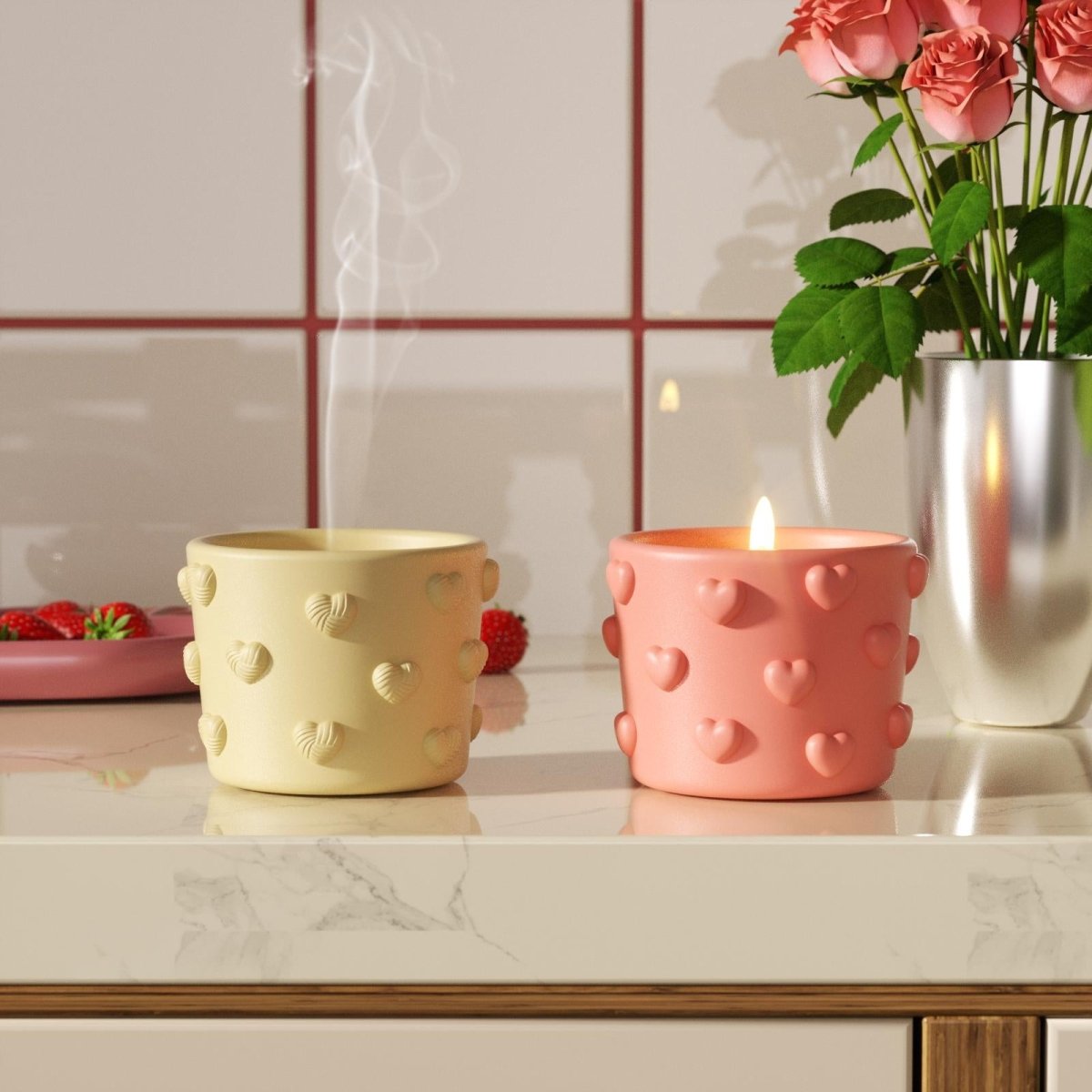 3.5oz Dreamy Bubble Hearts Candle Jar Silicone MoldCandle Jar MoldSH1163