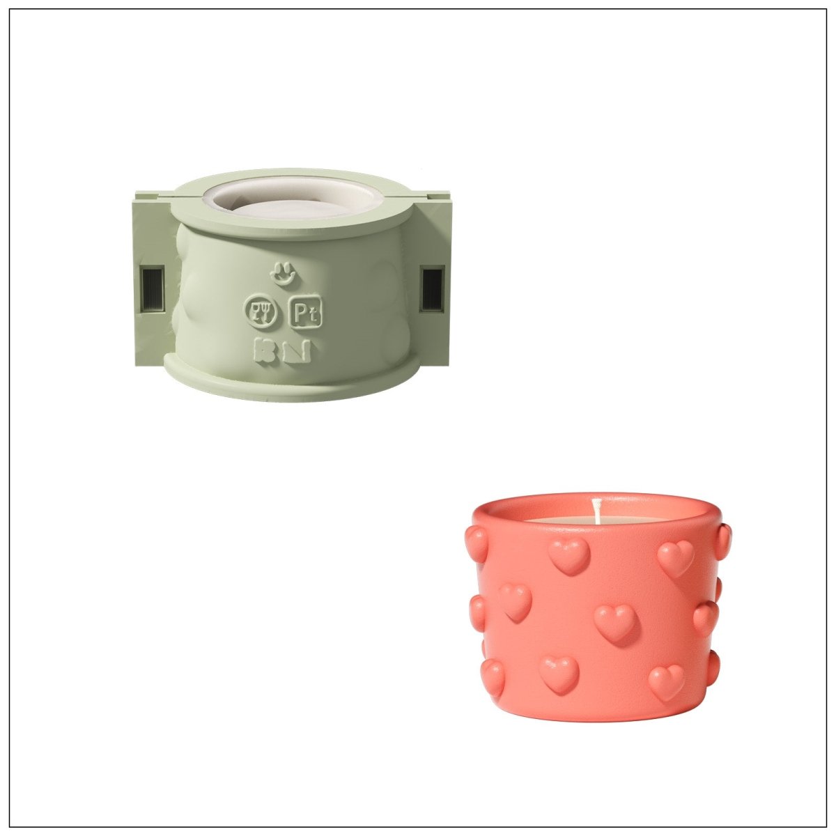 3.5oz Dreamy Bubble Hearts Candle Jar Silicone MoldCandle Jar MoldSH1163