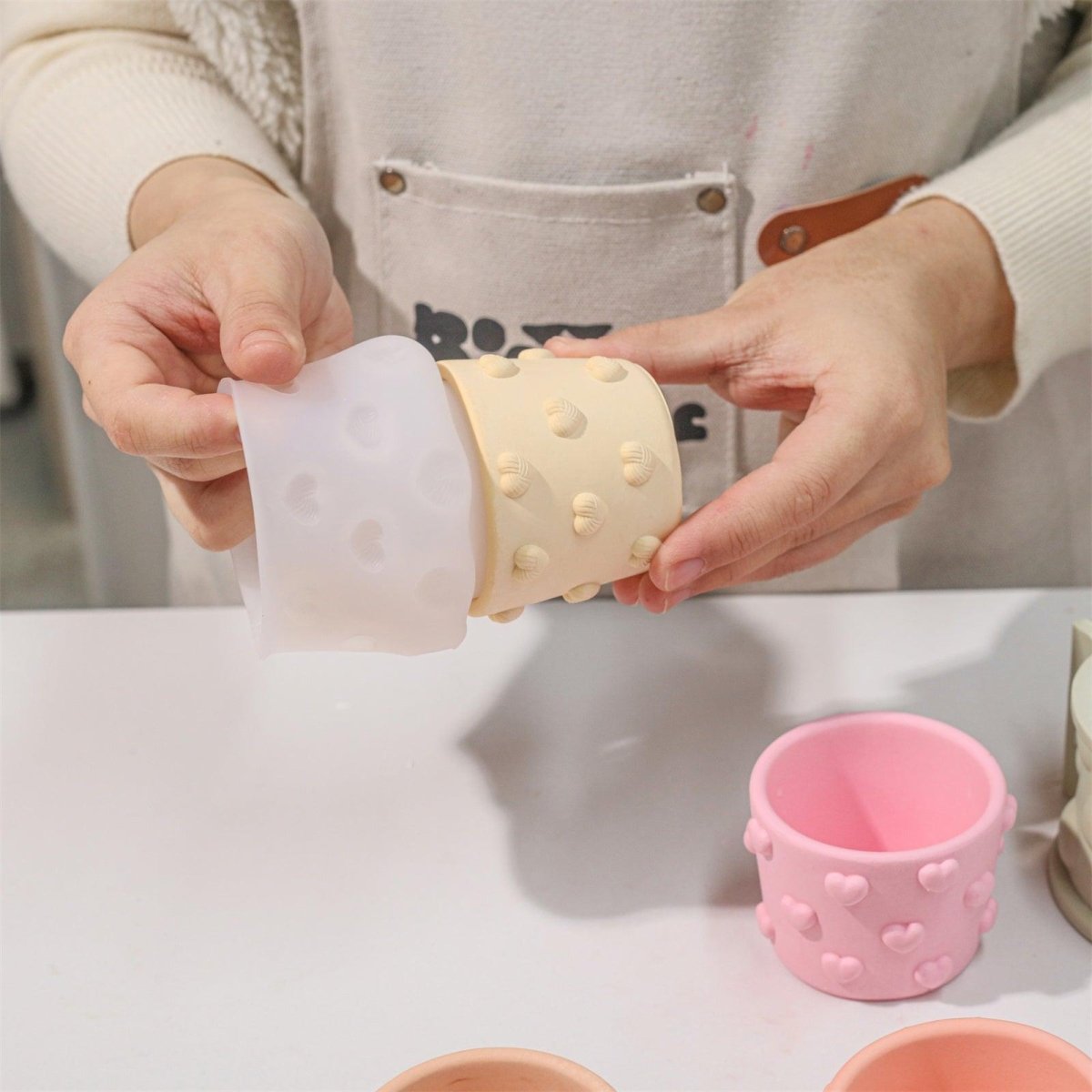 3.5oz Dreamy Bubble Hearts Candle Jar Silicone MoldCandle Jar MoldSH1163