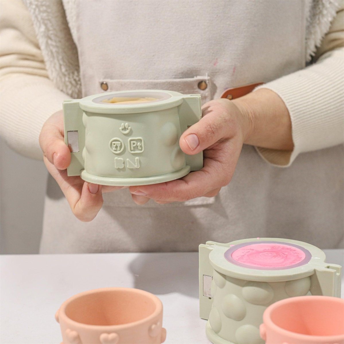 3.5oz Dreamy Bubble Hearts Candle Jar Silicone MoldCandle Jar MoldSH1163