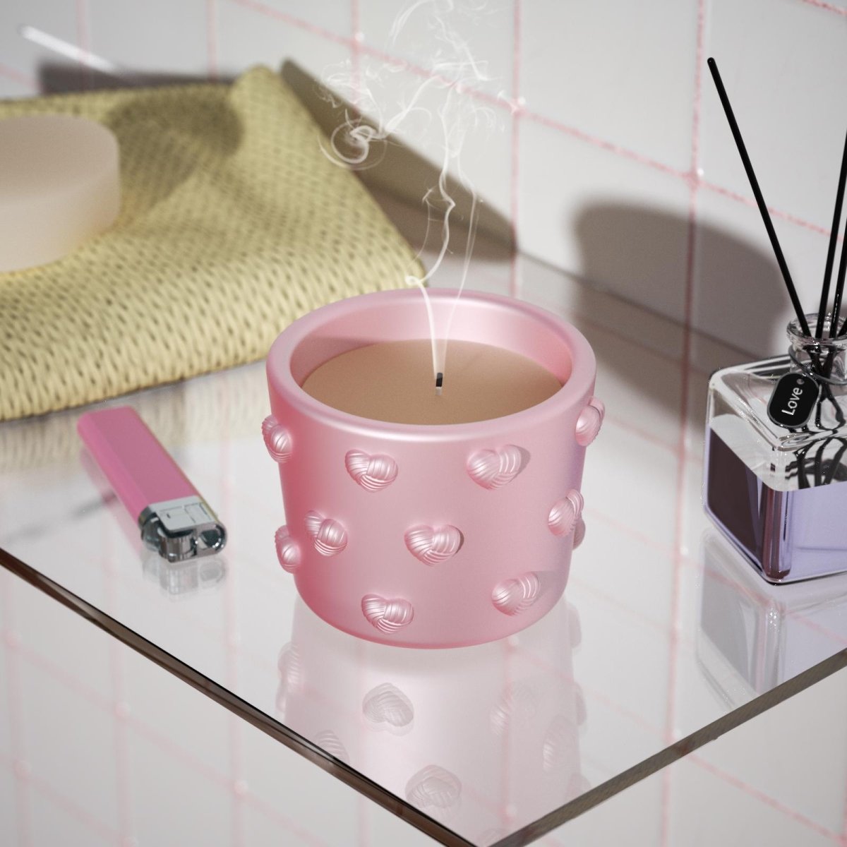 3.5oz Dreamy Bubble Hearts Candle Jar Silicone MoldCandle Jar MoldSH1163