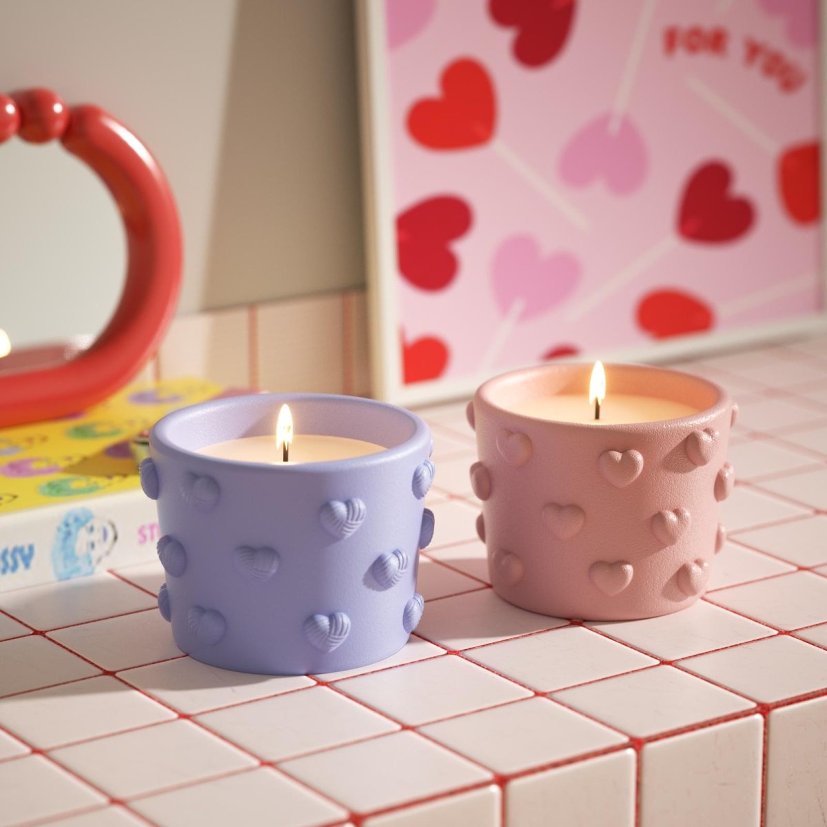 3.5oz Dreamy Bubble Hearts Candle Jar Silicone MoldCandle Jar MoldSH1163