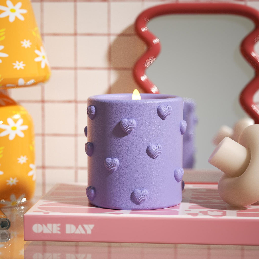Refined Details of the Purple Broken Heart Candle Jar-Boowan Nicole