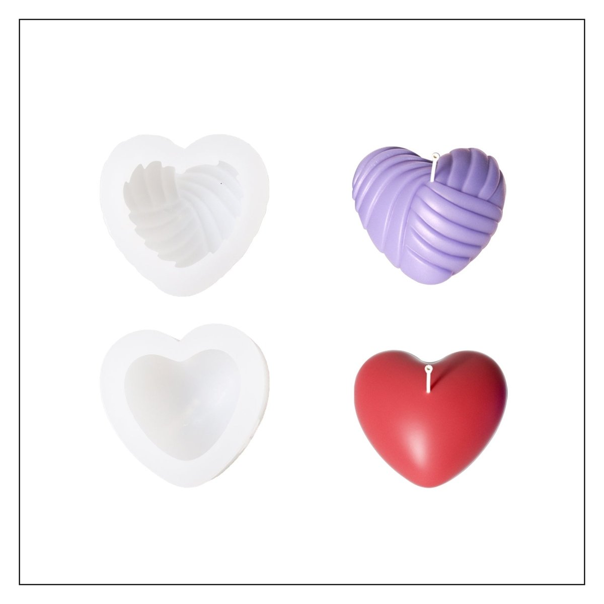 Loving Heart Mini Candle Silicone Mold3D Candle MoldLZ0823+0824