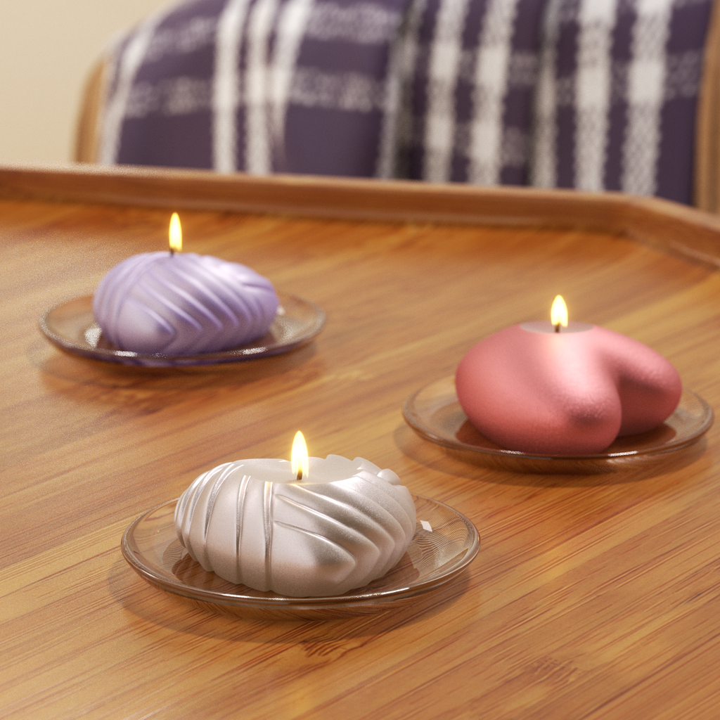 Lit heart-shaped candles create a warm and cozy atmosphere for the entire space-Boowan Nicole