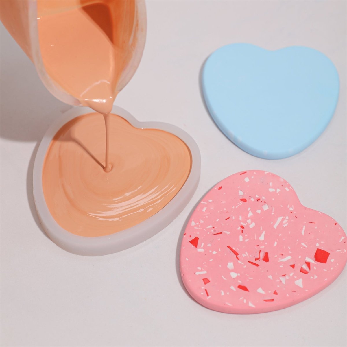 Bubbly Heart Coaster Silicone MoldCoaster MoldSH1203