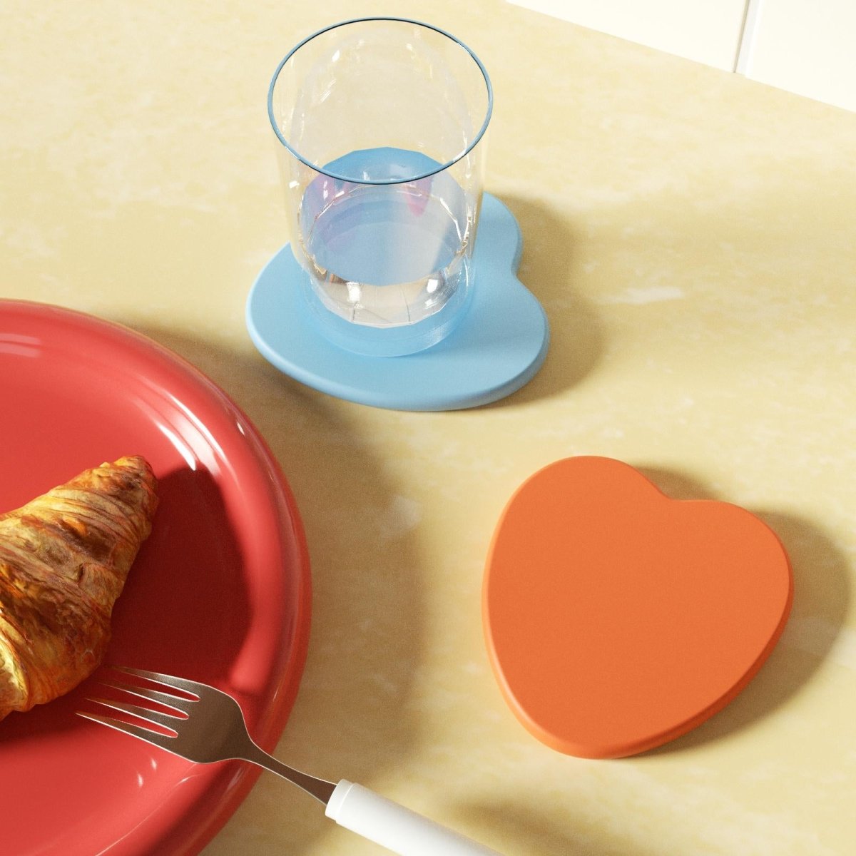 Bubbly Heart Coaster Silicone MoldCoaster MoldSH1203