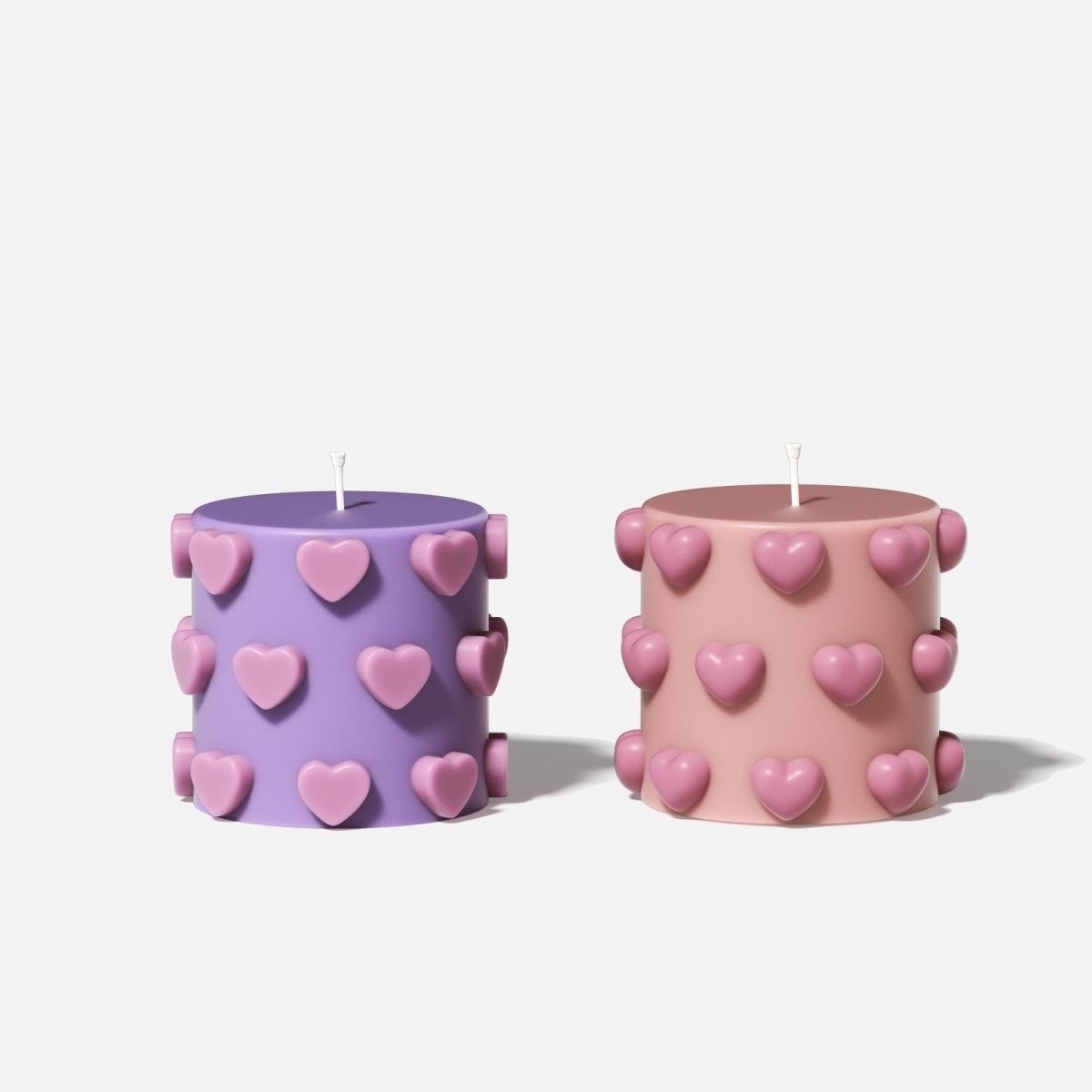Heartfelt Harmony Pillar Candle Silicone Mold Collection3D Candle MoldLZ0819