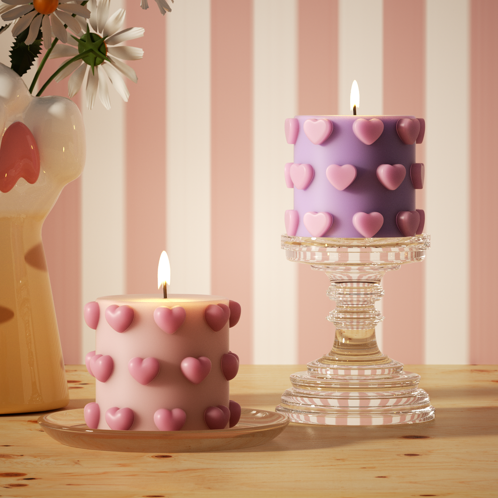 Hand-painted heart-shaped candle jars add a romantic touch to your home decor-Boowan Nicole