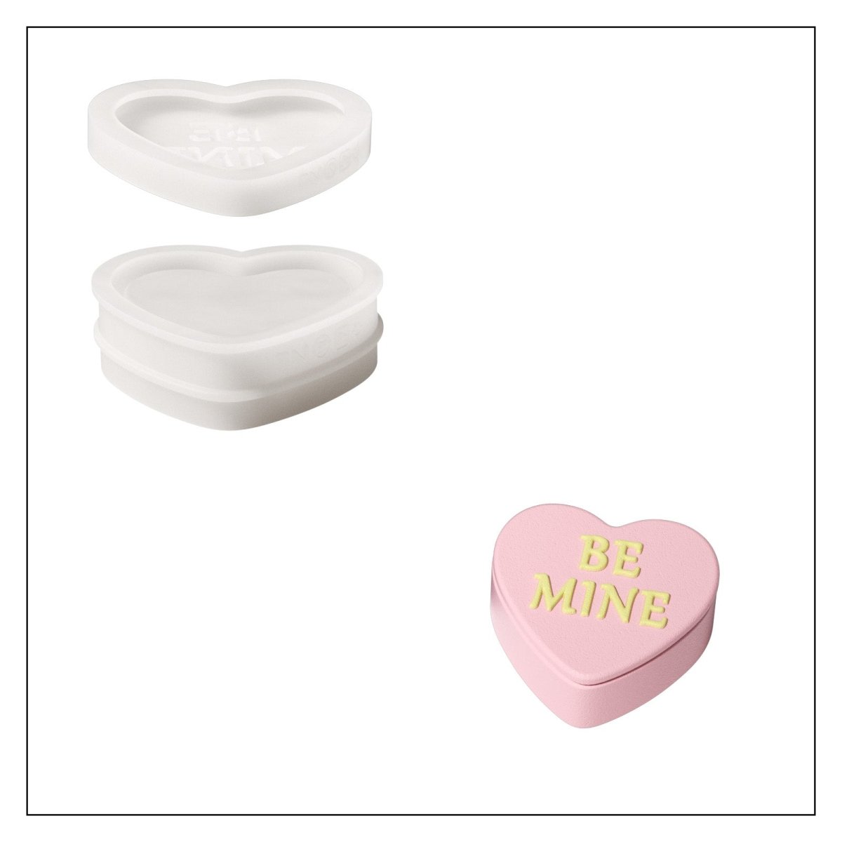 Playful Love Notes Heart Storage Jar Silicone Mold CollectionOffice Accessories MoldSH1194-1+1194-5