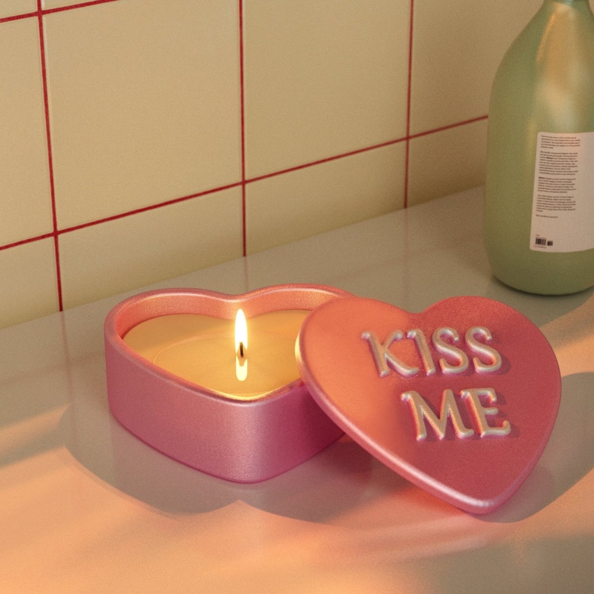 Playful Love Notes Heart Storage Jar Silicone Mold CollectionOffice Accessories MoldSH1194-1+1194-2
