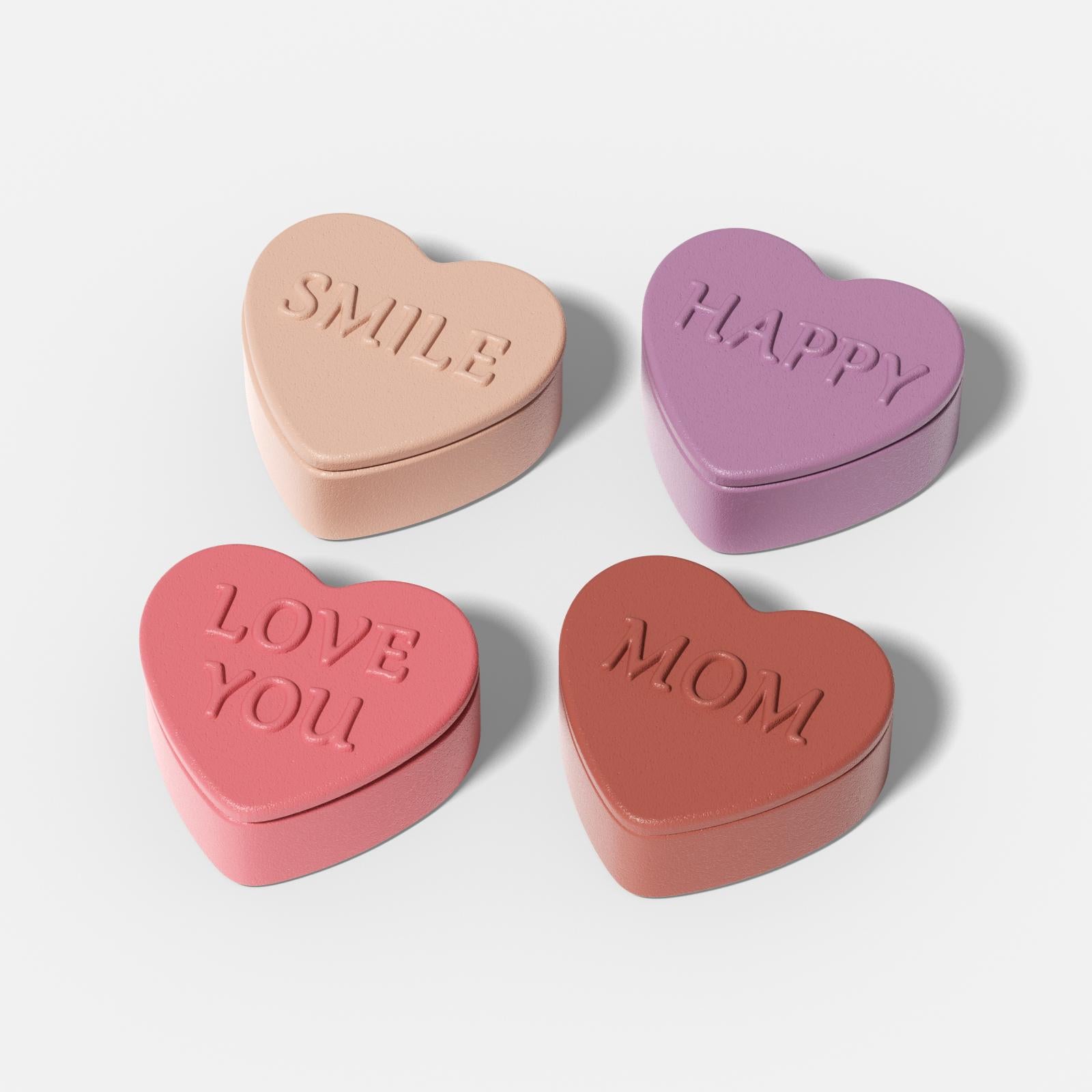 MoM & SMILE & HAPPY & LOVE YOU heart storage jar silicone mold-Boowan Nicole
