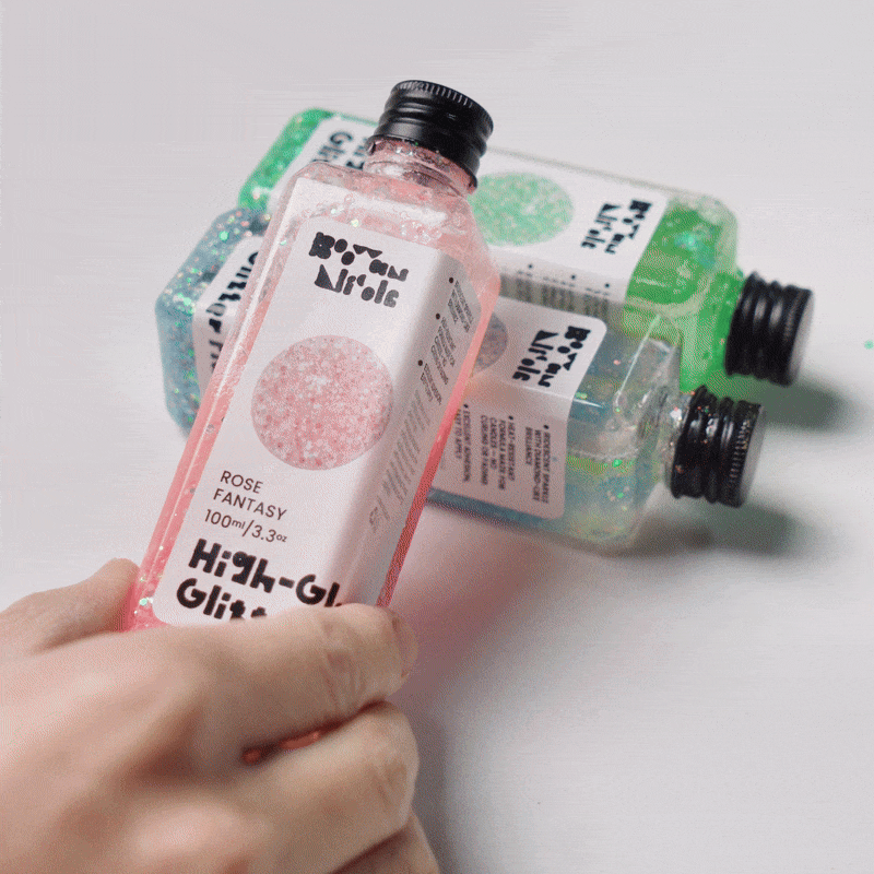 Thick pink holographic chunky glitter glue texture for professional DIY art and craft projects - Boowan Nicole