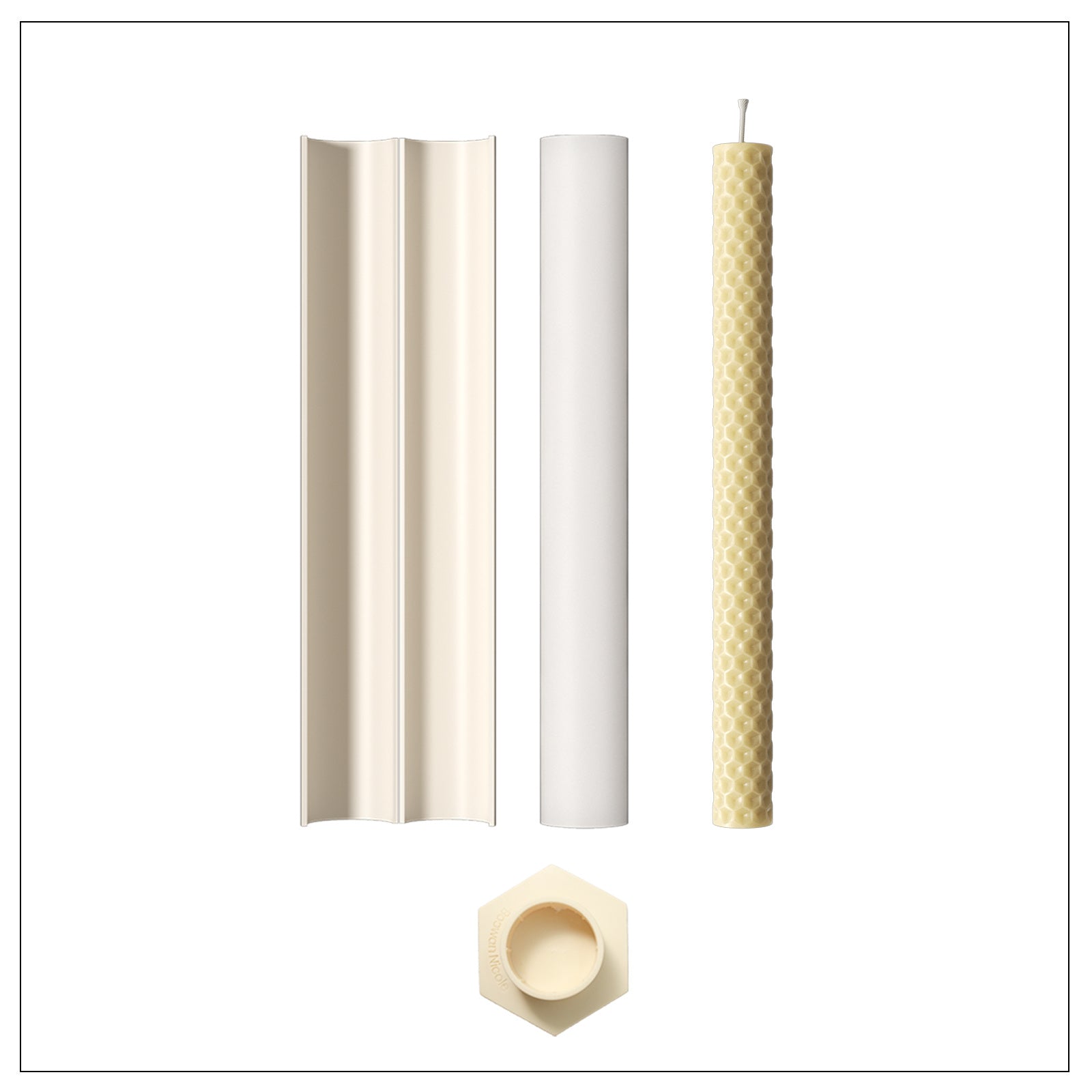 Honeycomb Glow Taper Candle Silicone Mold