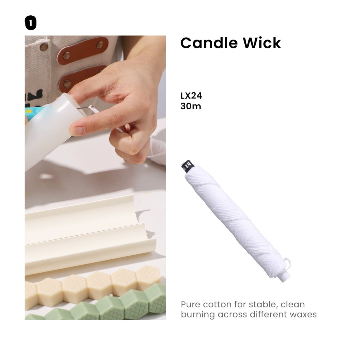 Place an order for 30m LX candle wick.