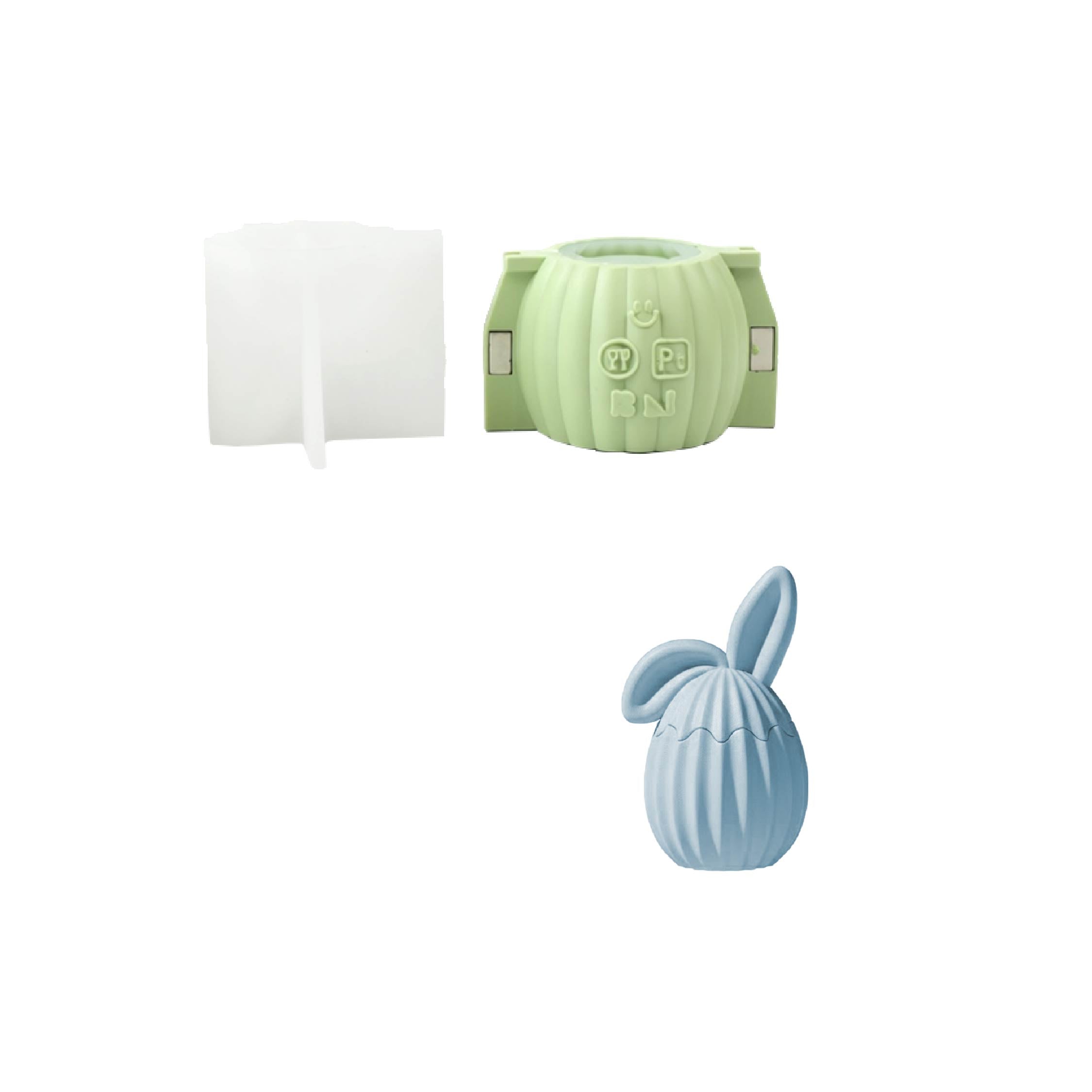 Hop Into Ribbed Easter Eggs Candle Jar Silicone Mold Collection