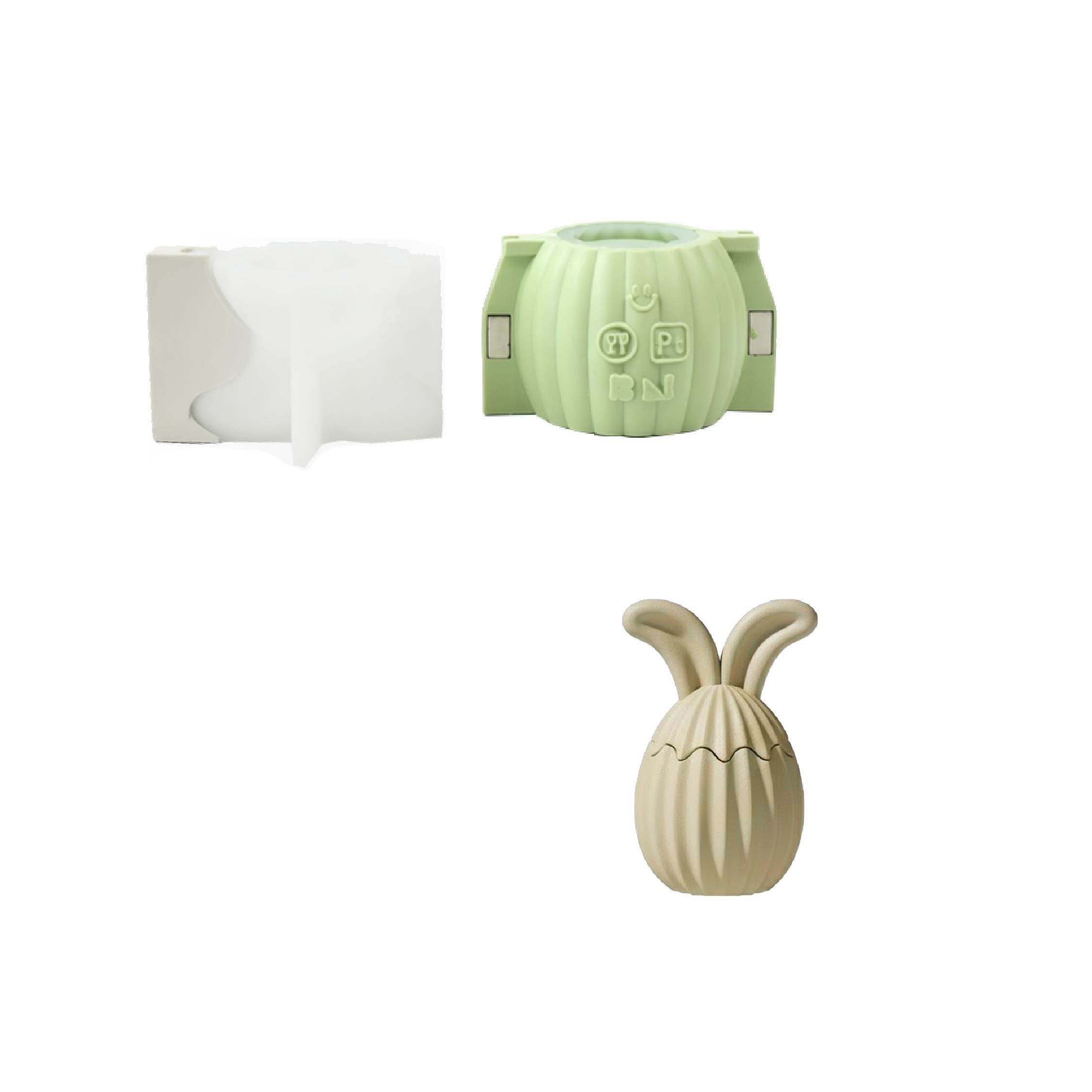 Hop Into Ribbed Easter Eggs Candle Jar Silicone Mold Collection