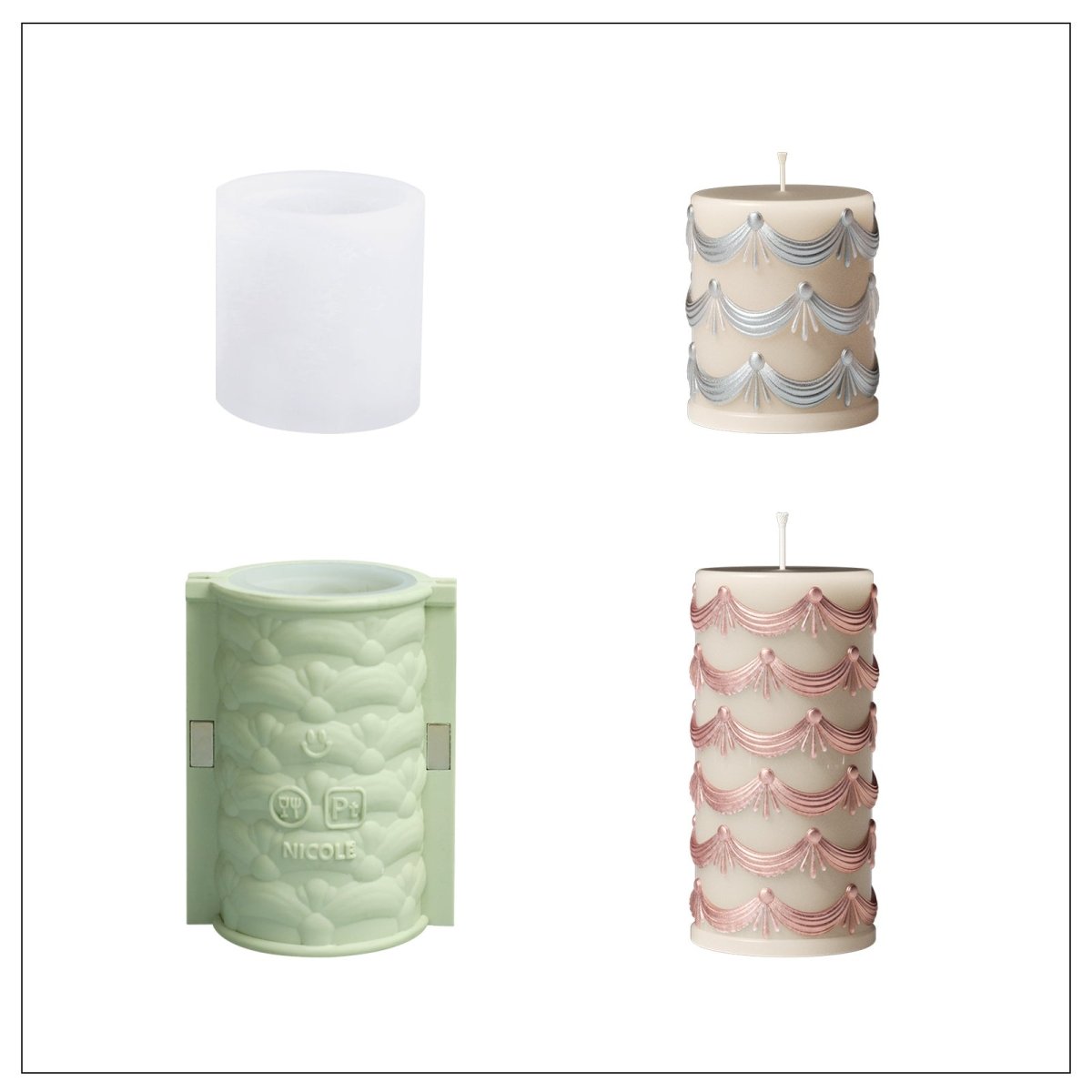 Buy Short & Tall Pillar Candle Silicone Mold - Boowan Nicole