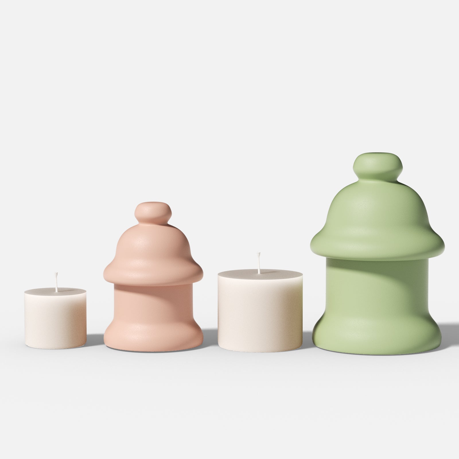 Pink and green Jingle bell candle jar with refill - Boowan Nicole