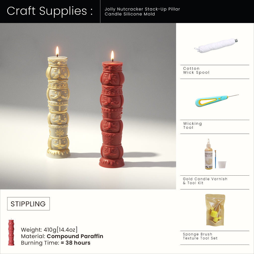Craft Supplies : Cotton Wick Spool & Wicking Tool & Gold Candle Varnish Tool Kit & Sponge Brush Texture Tool Set - Boowan Nicole