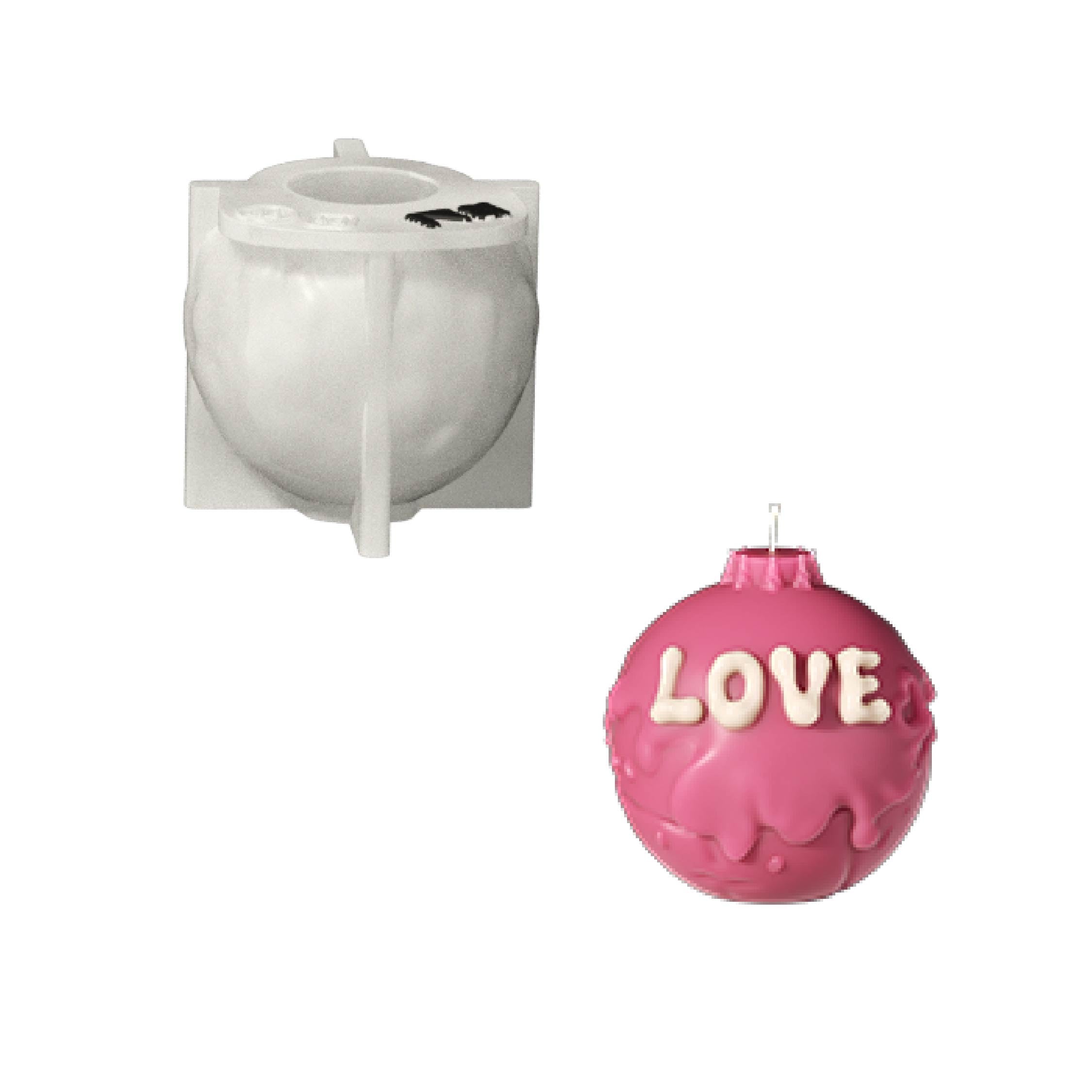 Candle mold set for 'LOVE' ornament candles in pink & red - Boowan Nicole