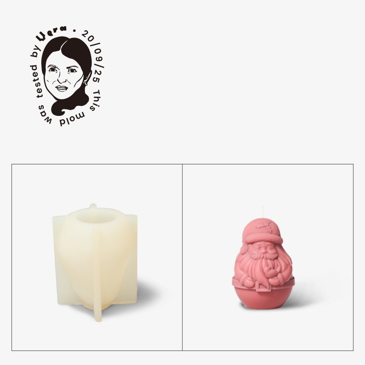 Gently Used Santa & Friend Candle Silicone Mold CollectionGently Used MoldLZ0623-Used