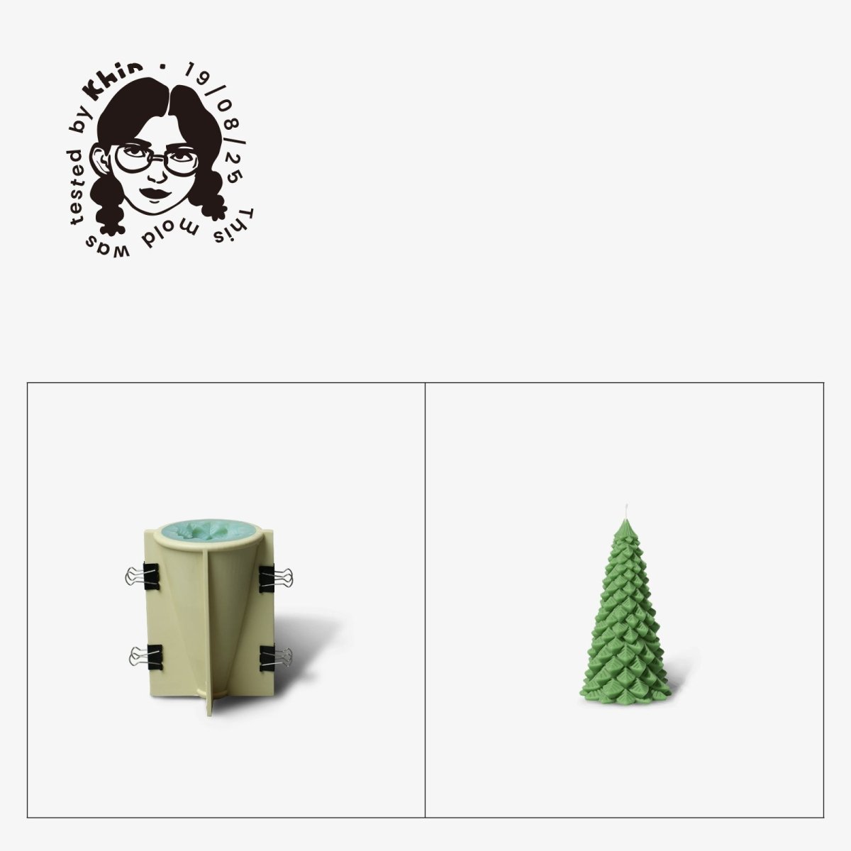 Gently Used Christmas Tree Candle Silicone MoldGently Used MoldLZ0649-2 - Used