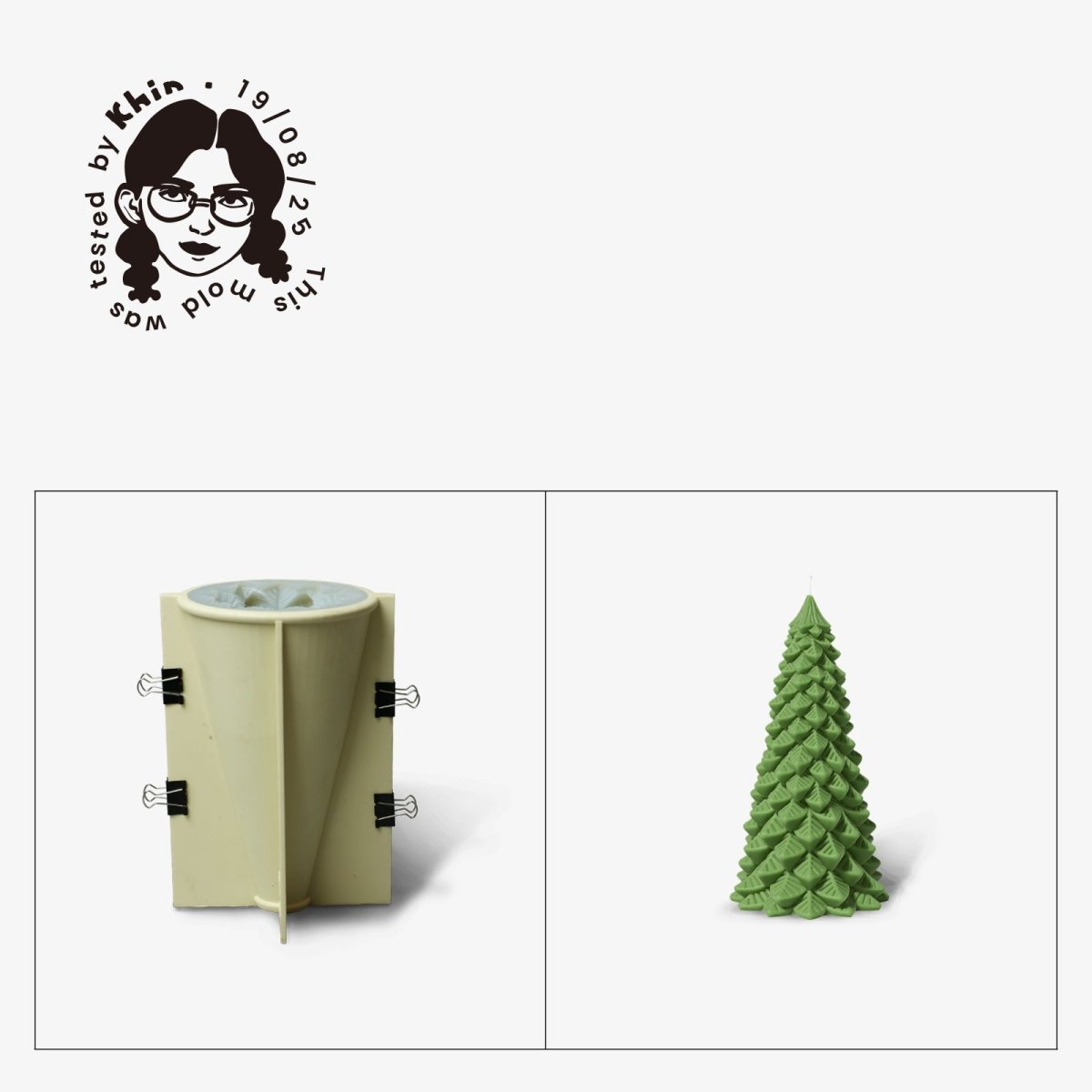 Gently Used Christmas Tree Candle Silicone MoldGently Used MoldLZ0649-3